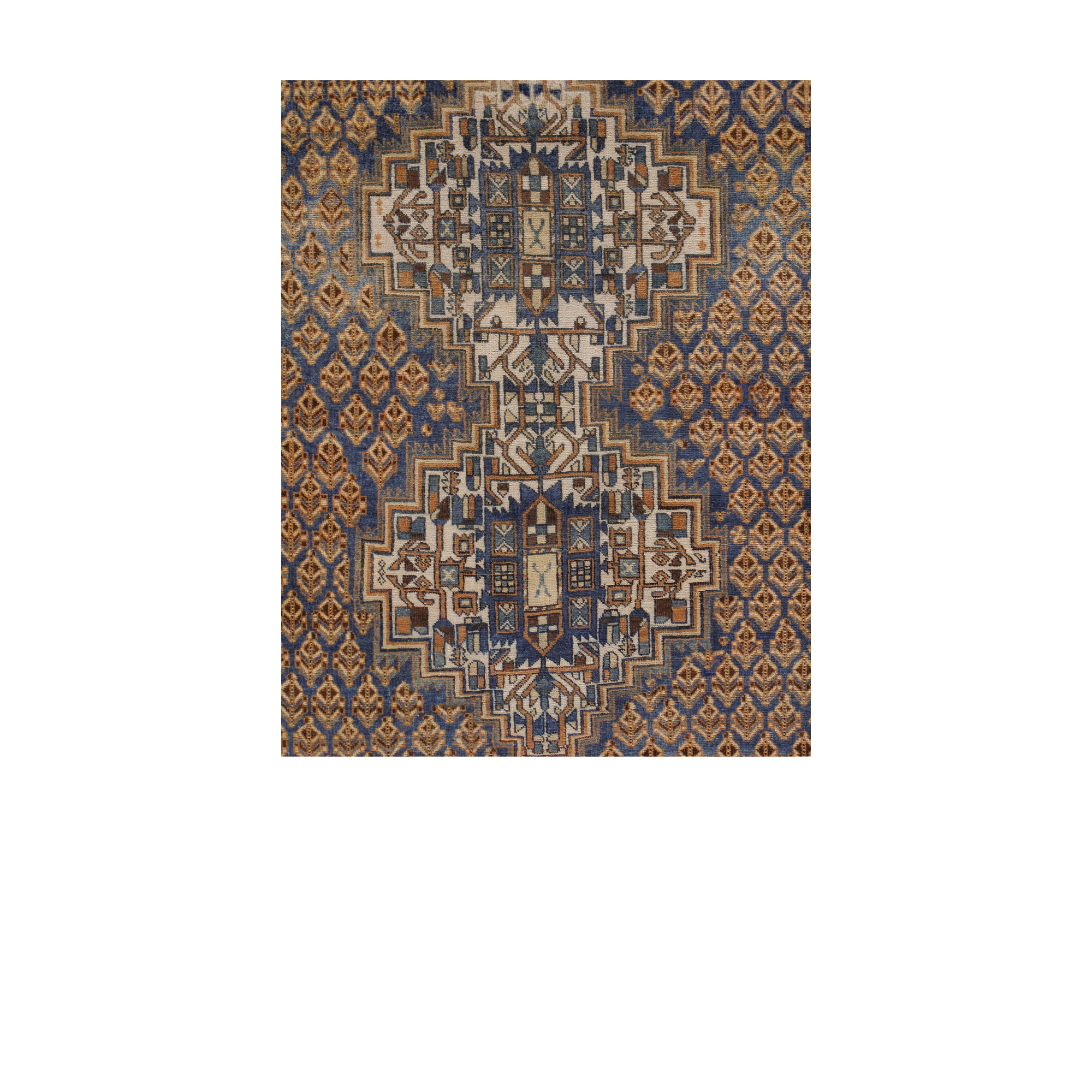 Afshan rug is an antique rug designed with large medallions and allover patterns. 