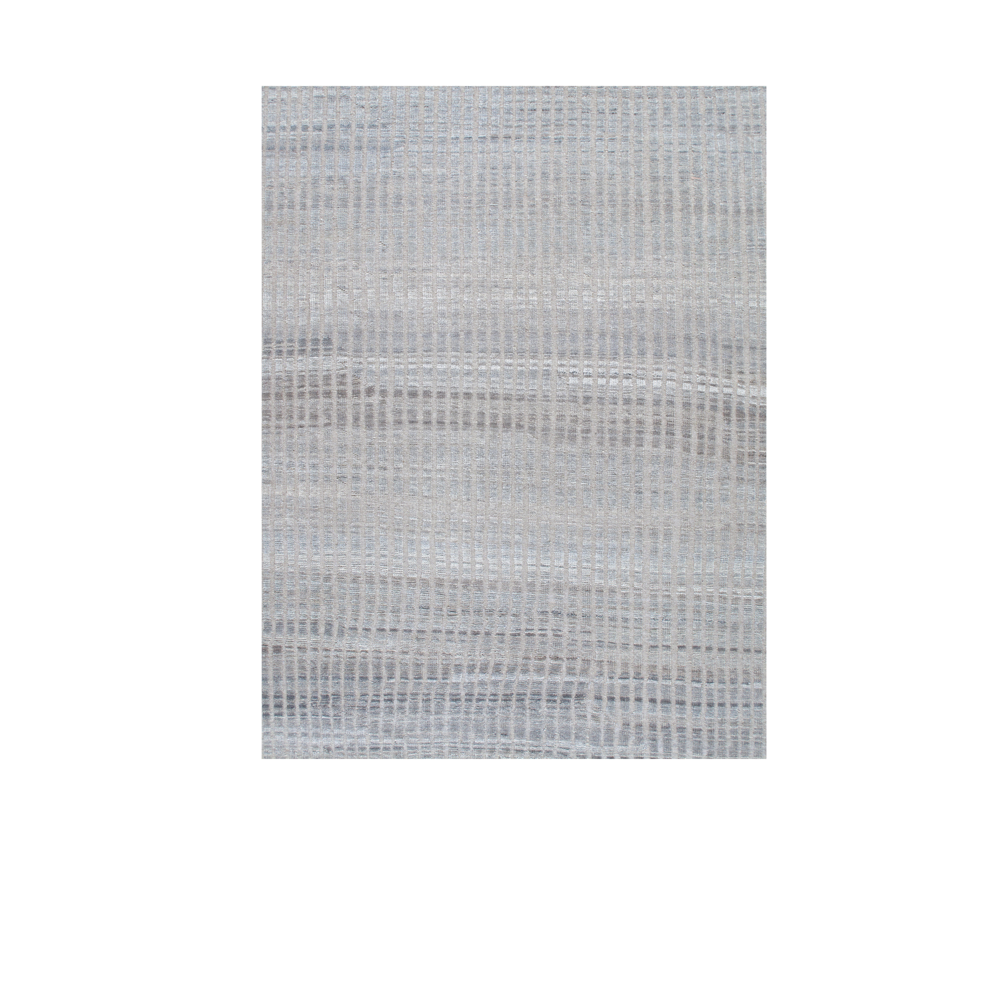African rug that is hand-knotted from naturally dyed wool with subtle silk accents. 