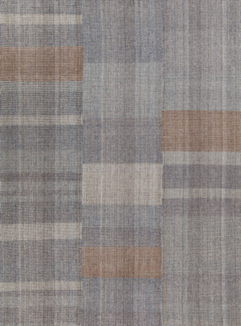 Charmo flatweave rug made from handspun wool and natural dyes. 