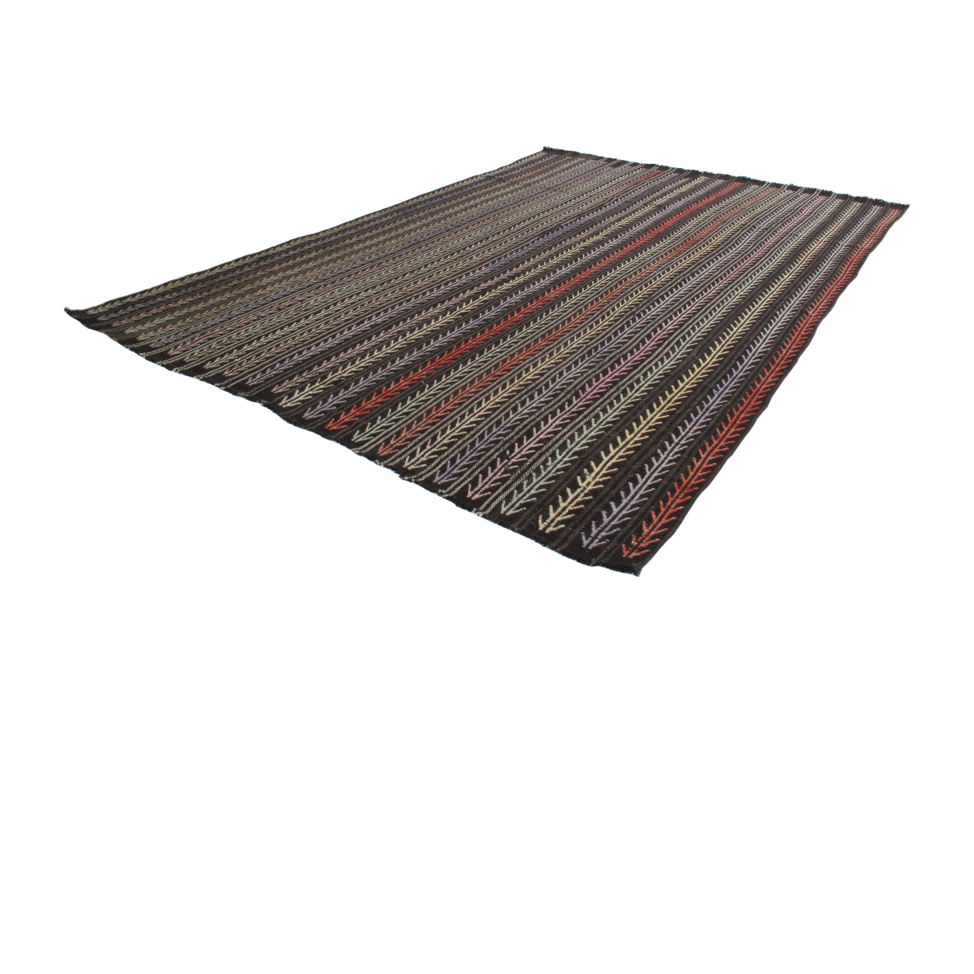 mid century modern, vintage tribal flatweave rug