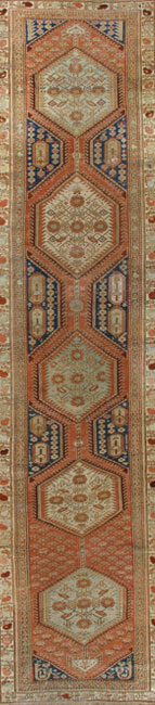Hand-carded Persian Wool Rug. 