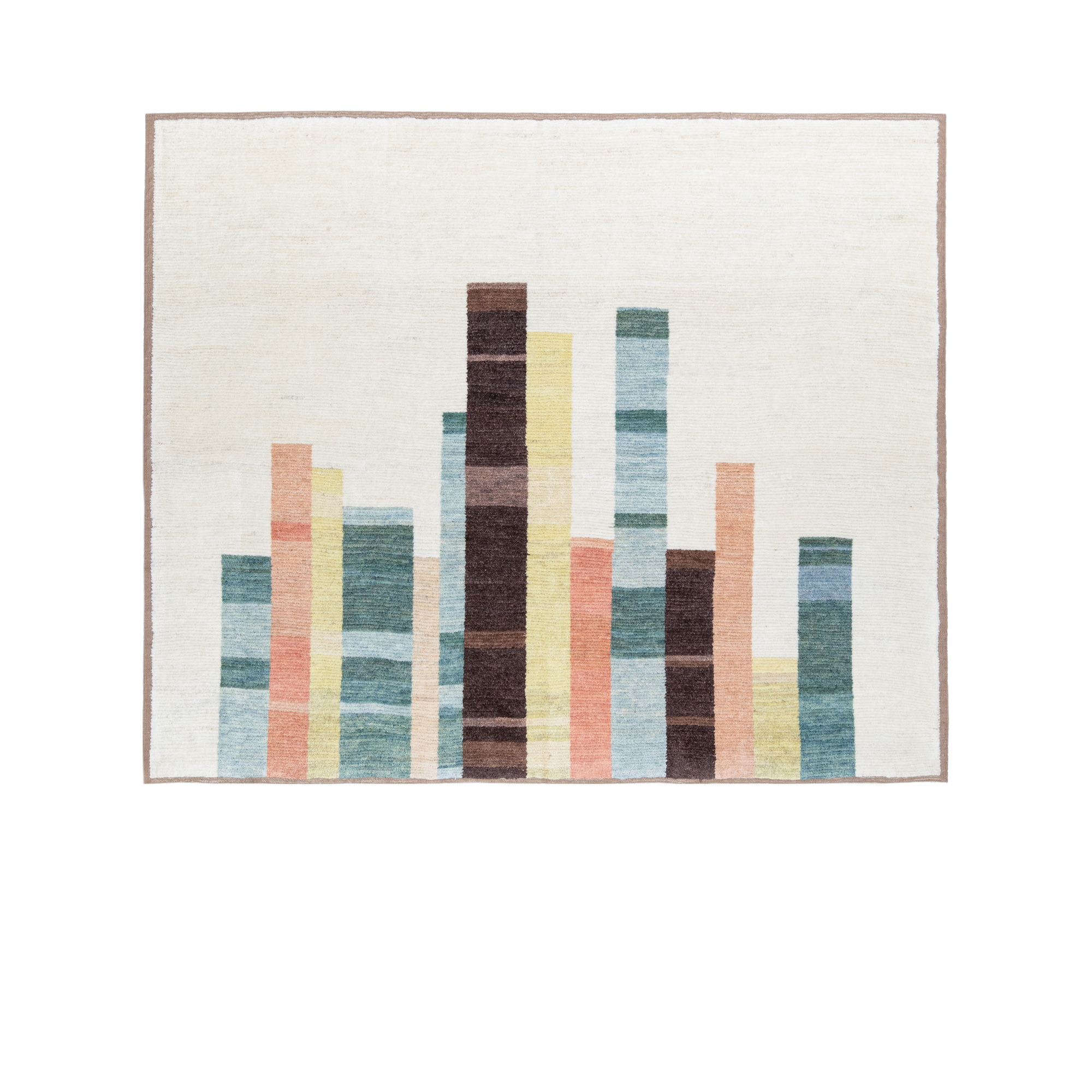 Cityscape rug is a hand-knotted, modern rug comprised of the finest quality wools and natural dyes.