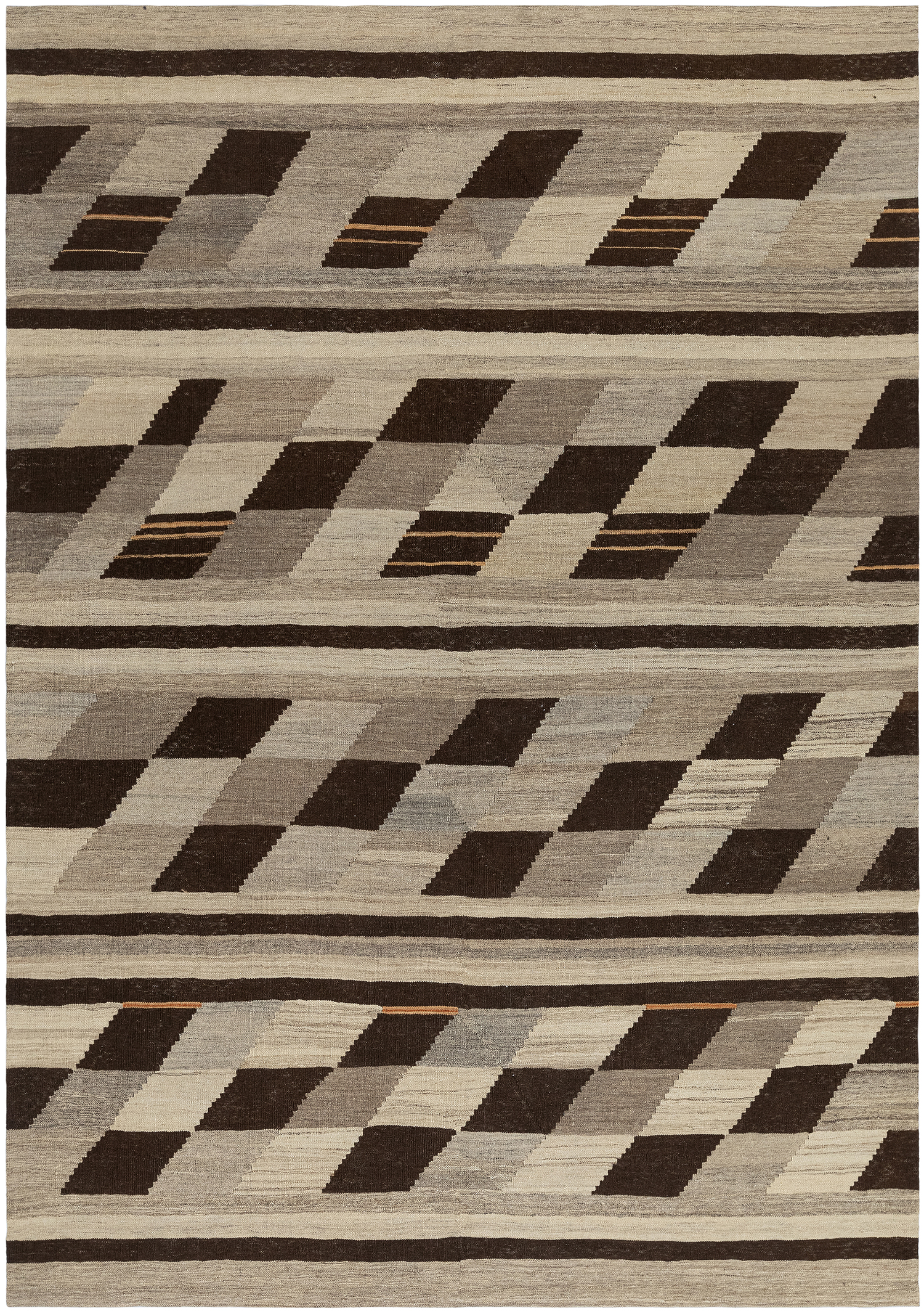 Modern Geometric Flatweave Rug 