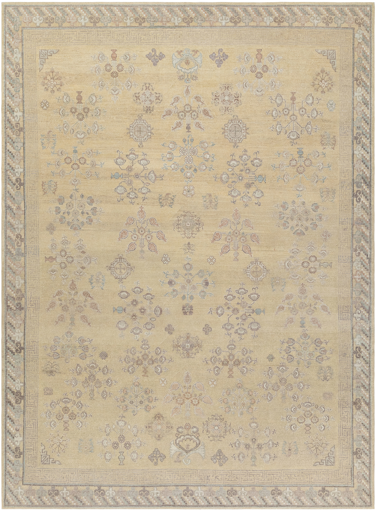 Golden beige Samarkand Rug
