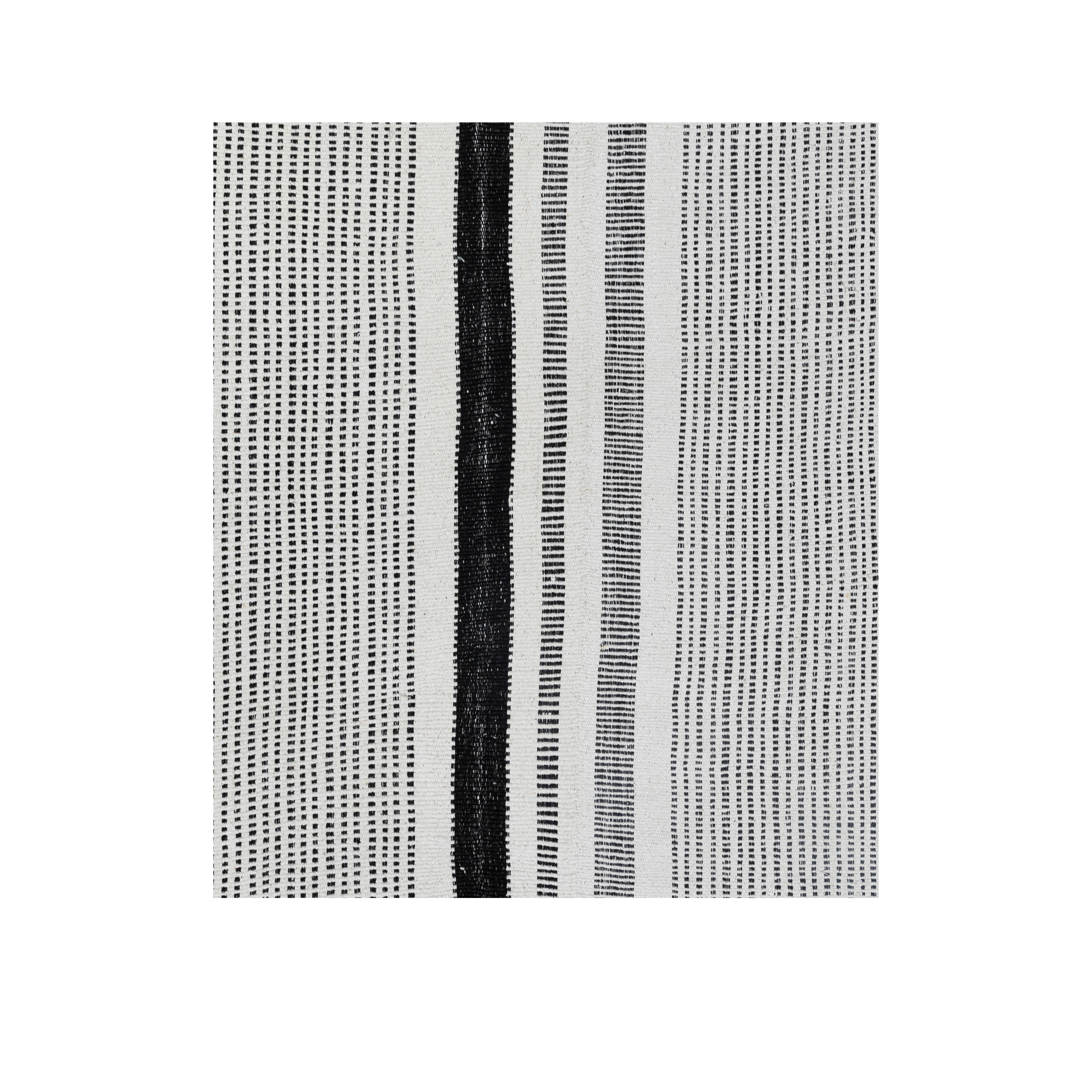 Nasiri Modern Flatweave Kilim Rug – Black and White Handwoven Wool Stripe Design