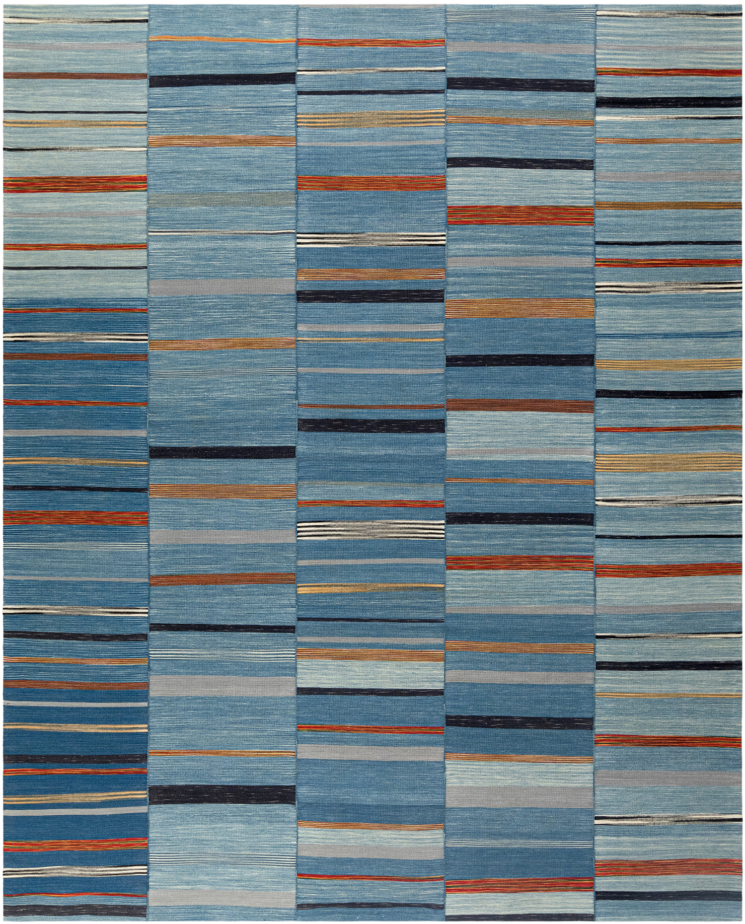 Mazandaran Modern Blue Flatweave 