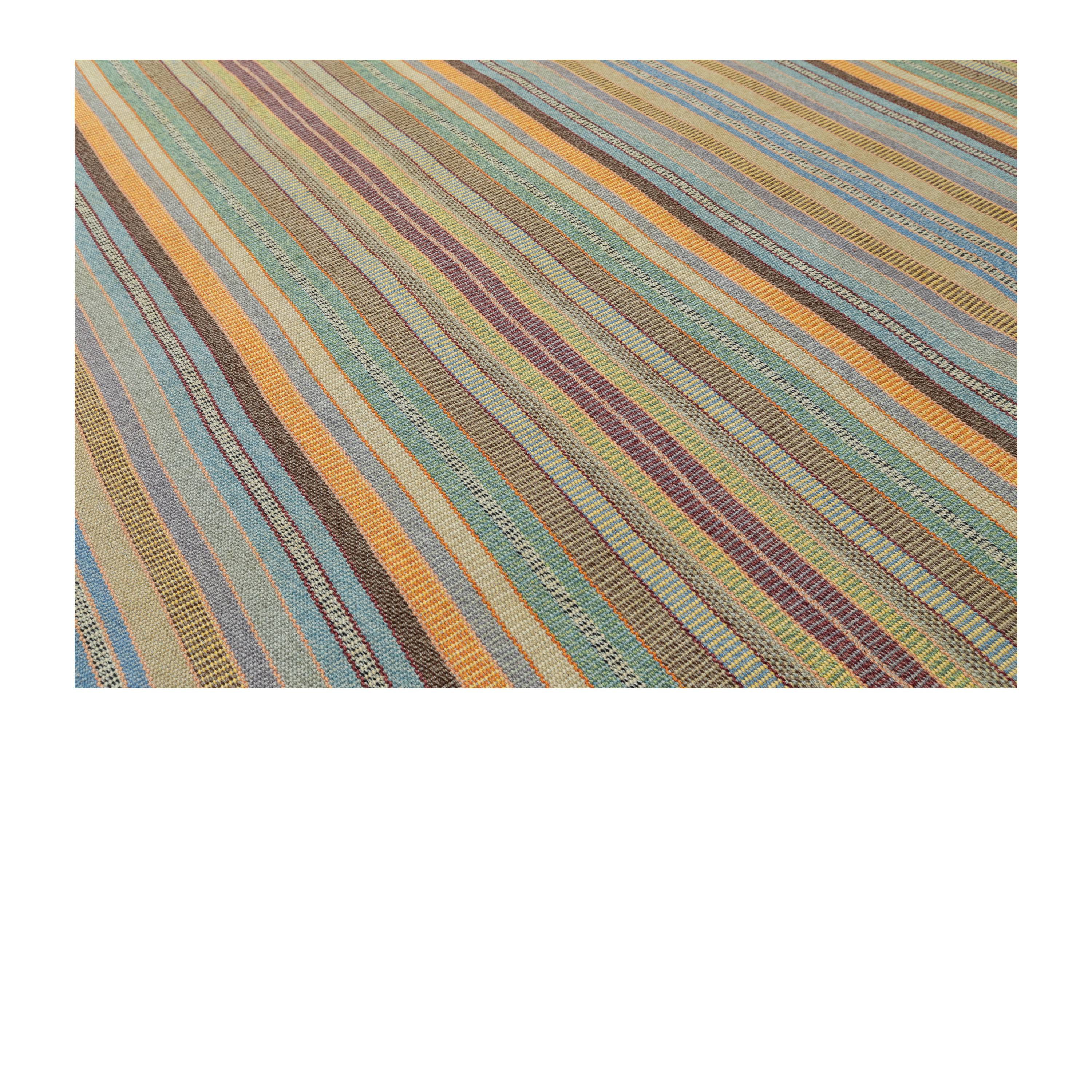 Jajim Kilim Flatweave rug by Nasiri Carpets – handwoven in natural-dyed wool with modern multicolor stripes