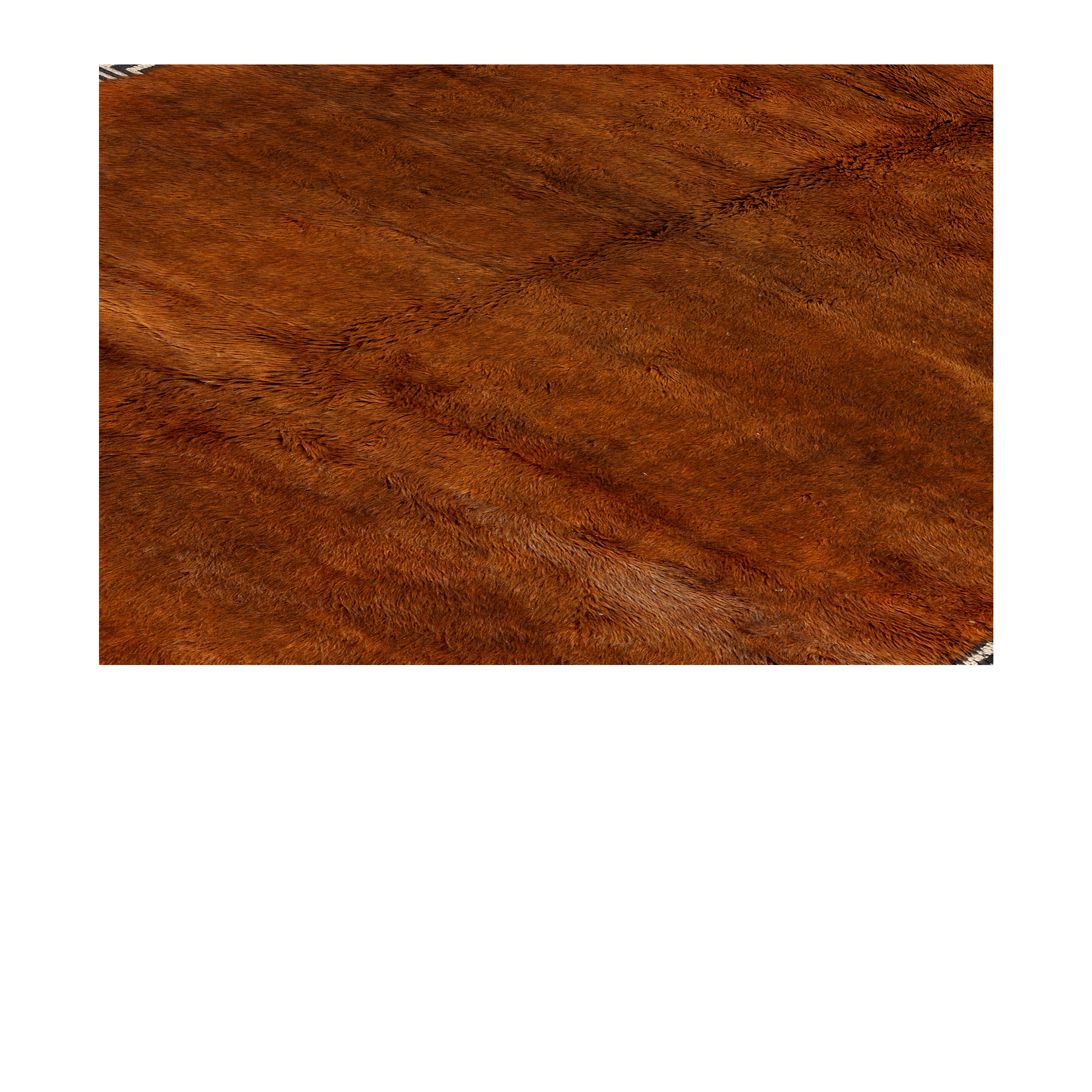 Artisan Moroccan rug in copper with geometric border and handwoven wool texture