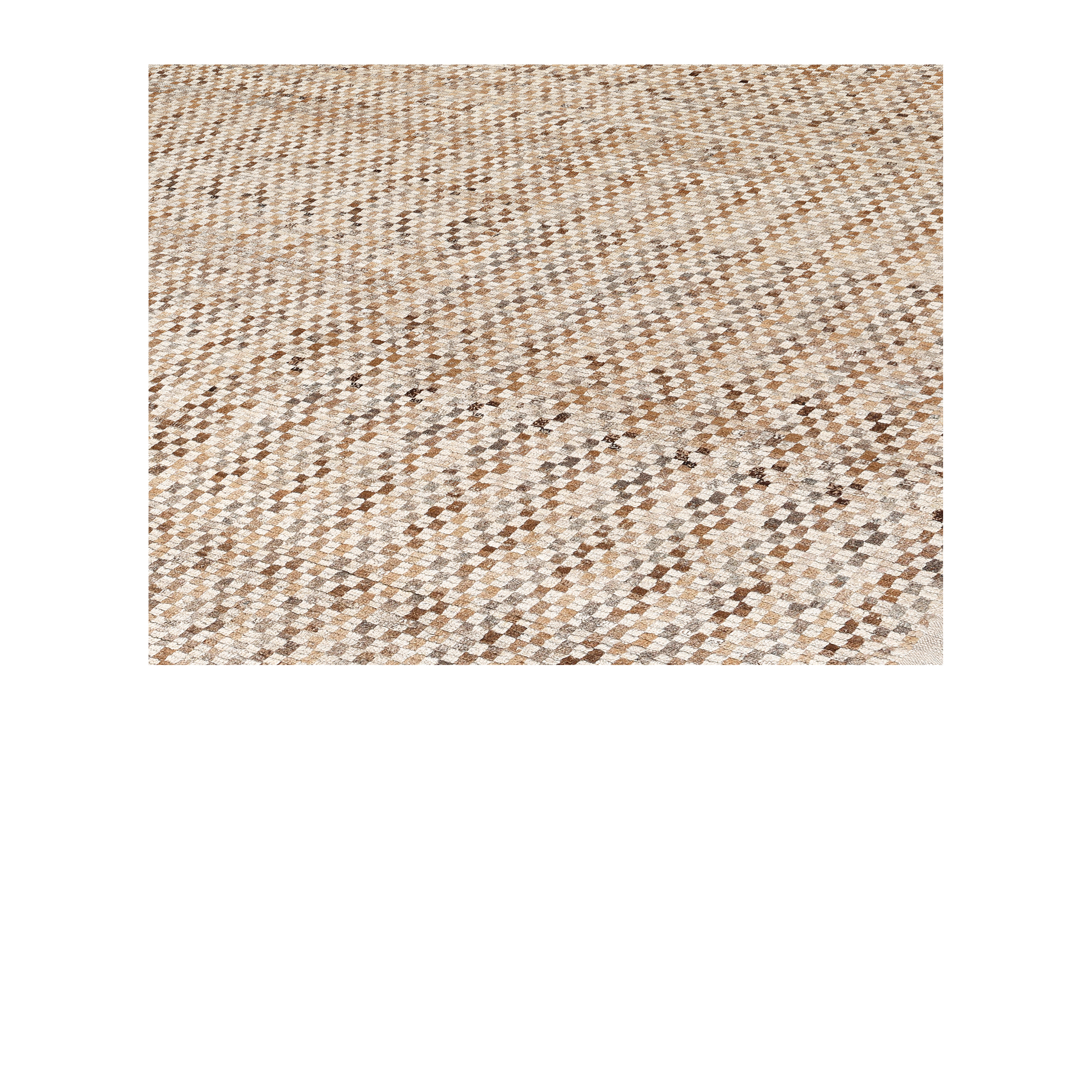 neutral checkered modern rug, beige cream wool rug, handmade checkered pattern carpet