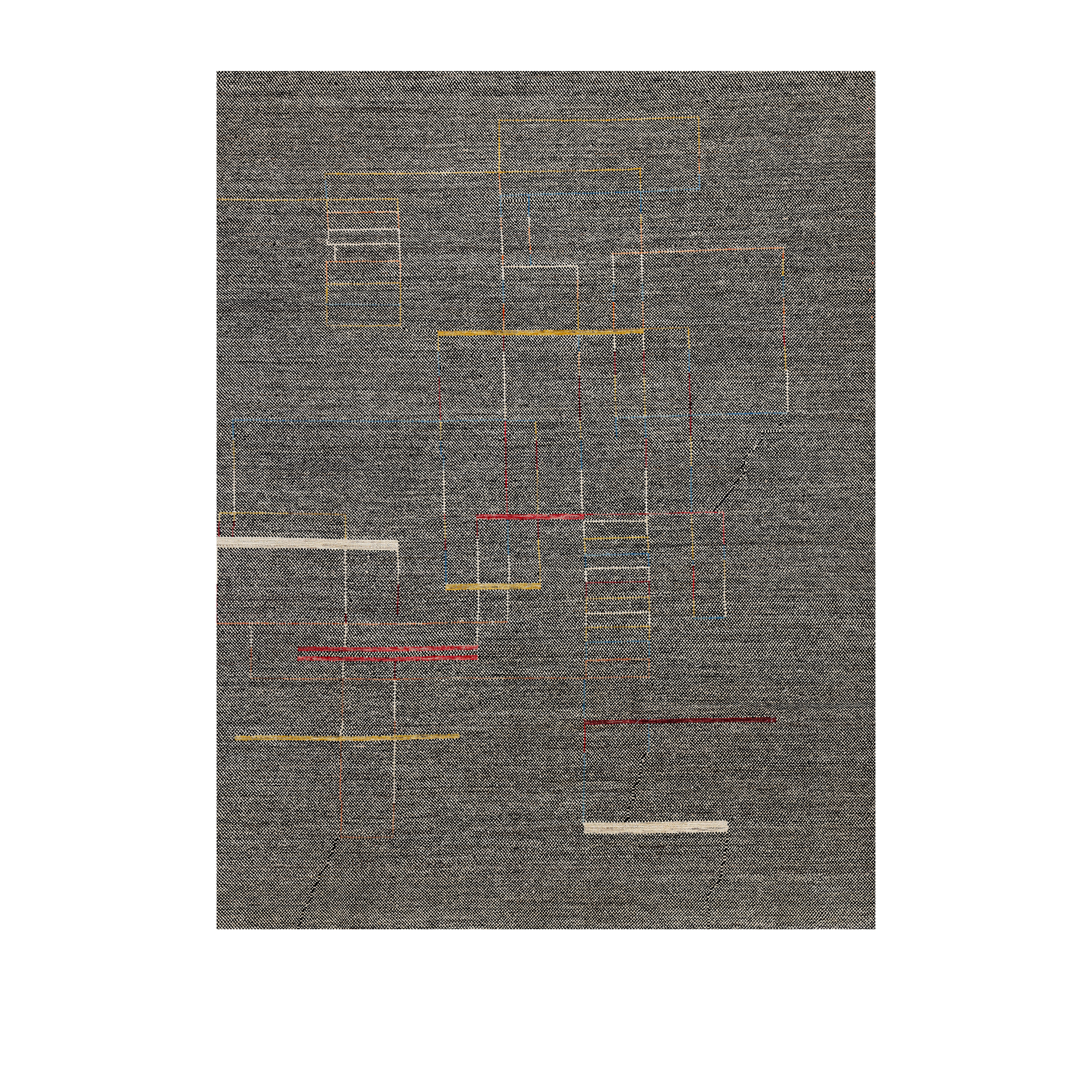 grey contemporary rug with linear accents, modern geometric wool carpet, handmade grey designer rug