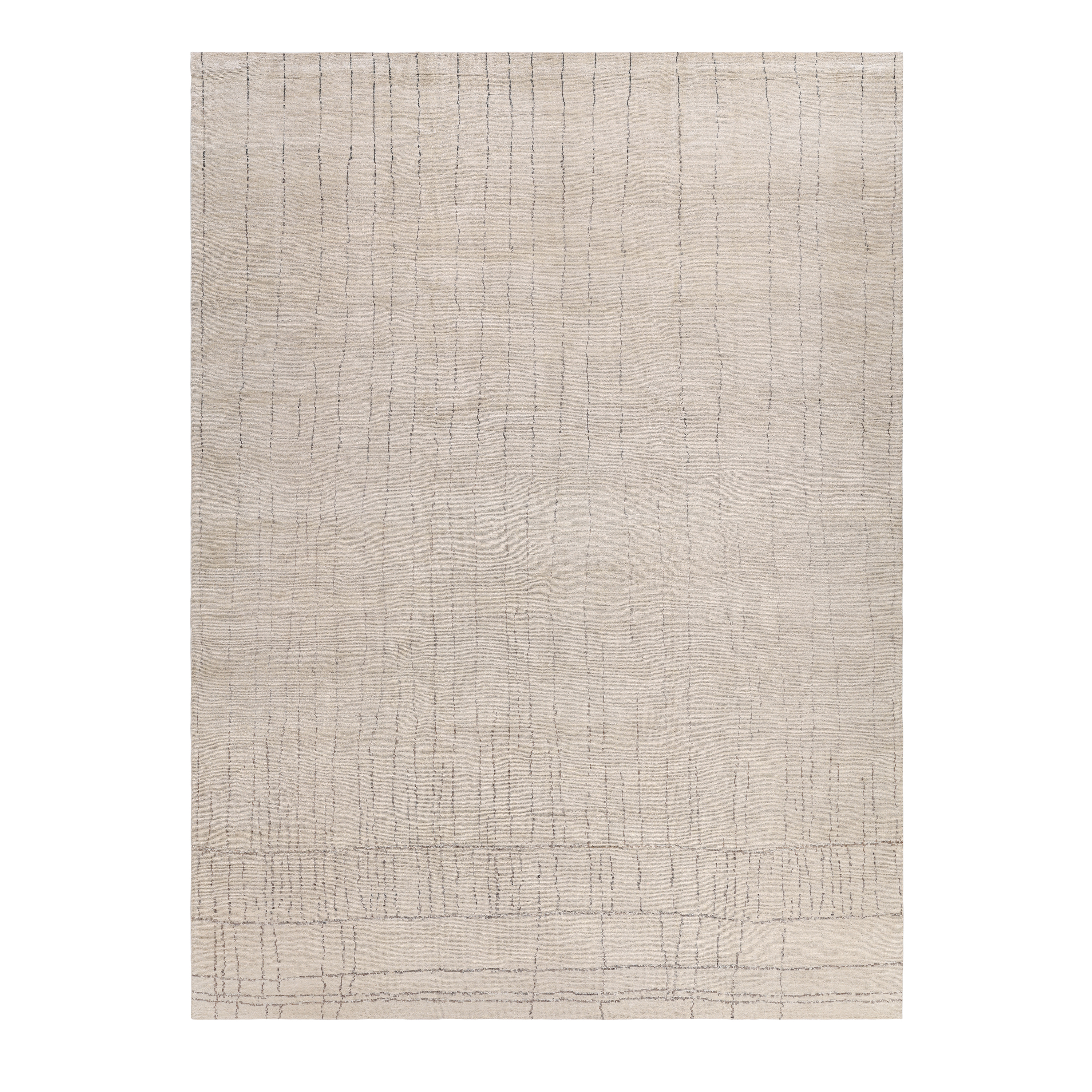cream Beni Ourain modern rug, handmade cream wool rug, minimalist grid pattern carpet