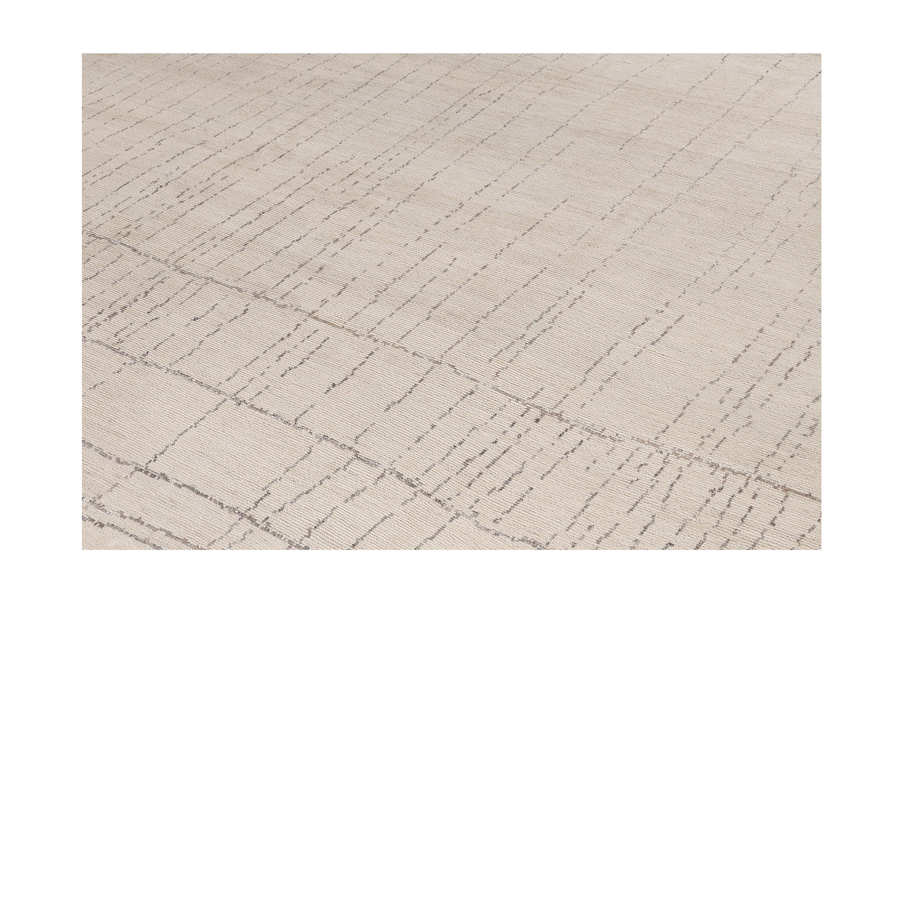 cream Beni Ourain modern rug, handmade cream wool rug, minimalist grid pattern carpet