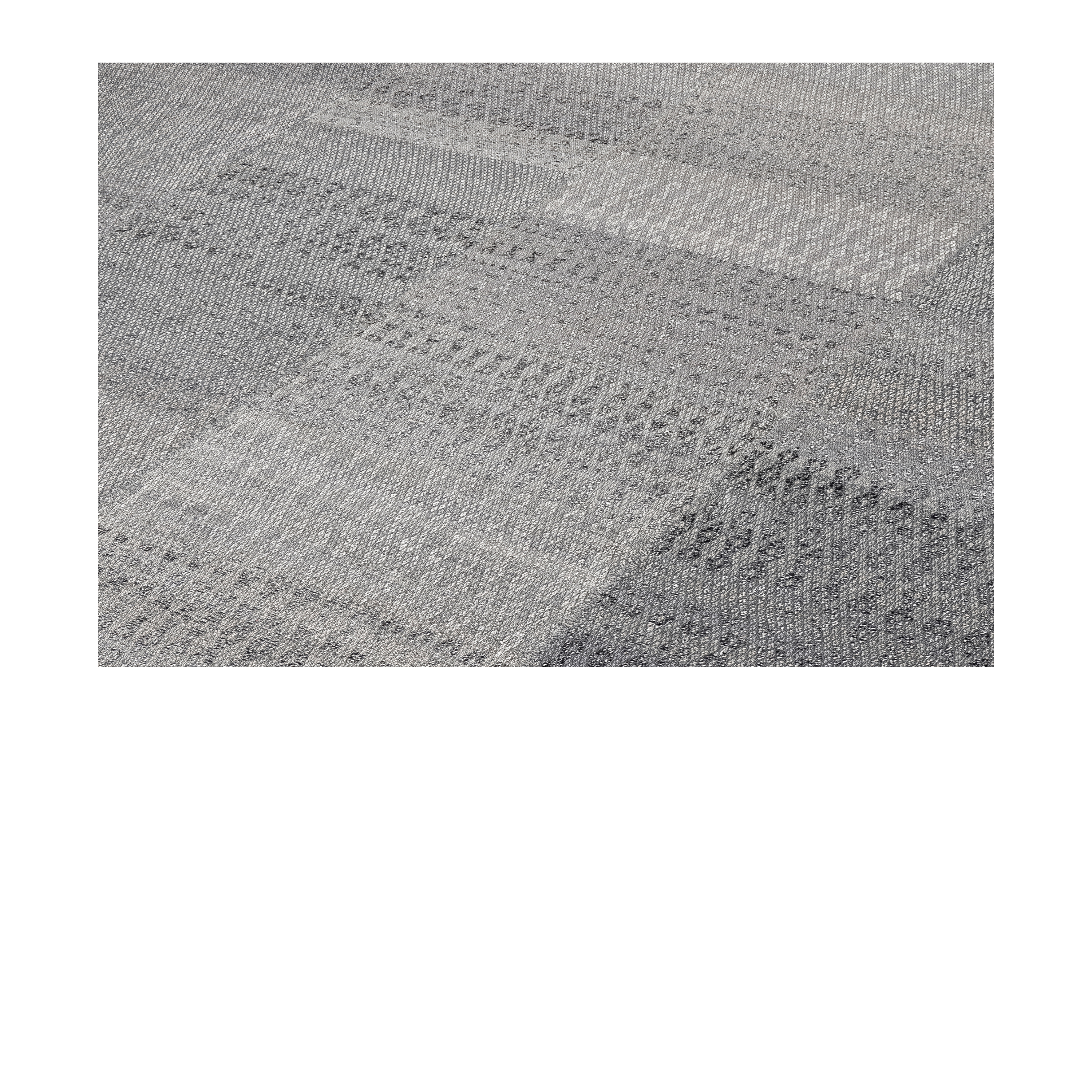 Damavand Flatweave Grey custom handmade, tonal grey woven wool flatweave, Nasiri artisanal flatweave grey design