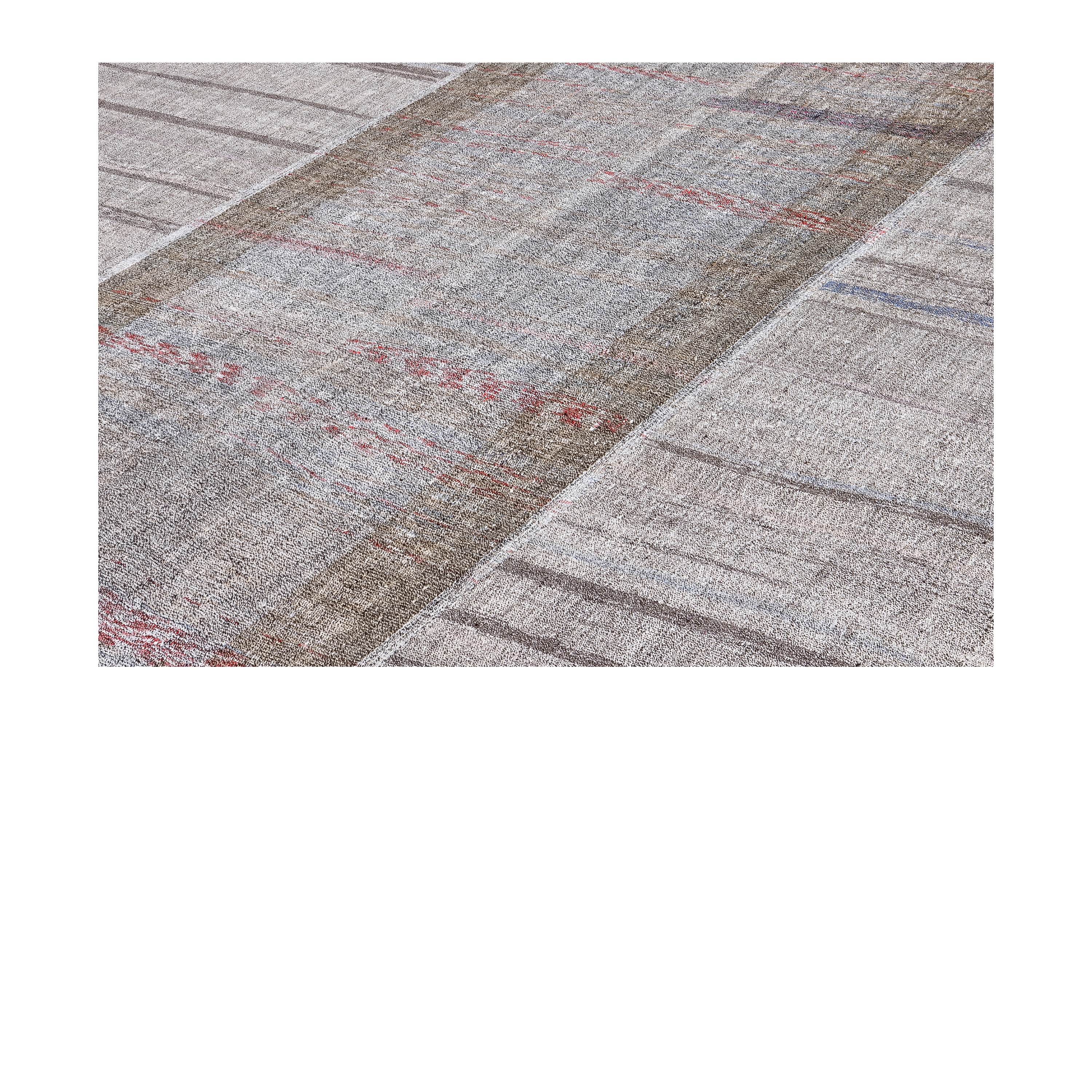 Vintage Flatweave Neutral handmade wool, faded striped wool flatweave, custom artisanal flatweave by Nasiri