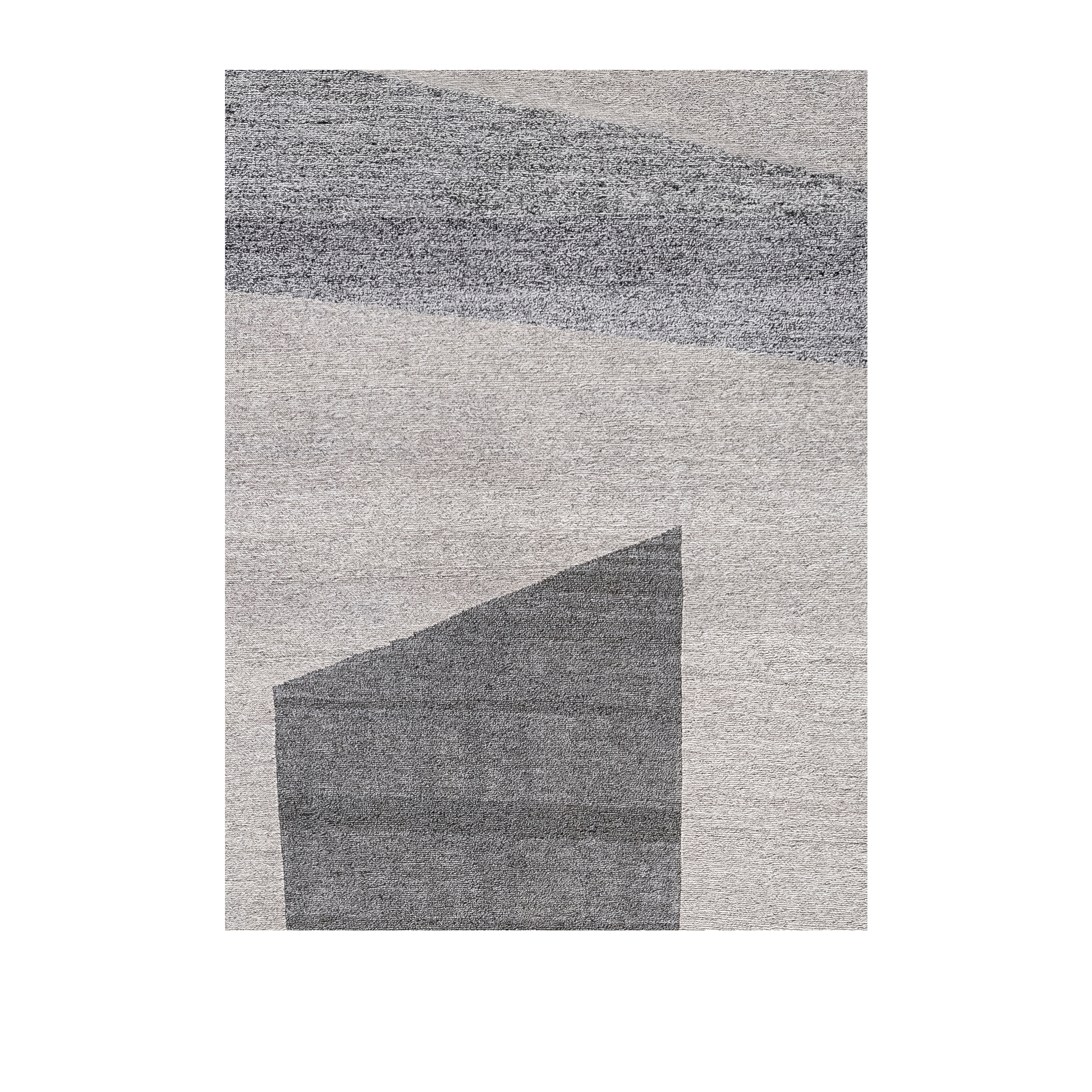 Sonic Modern Flatweave Grey custom handmade, abstract grey geometric wool flatweave, Nasiri designer modern flatweave
