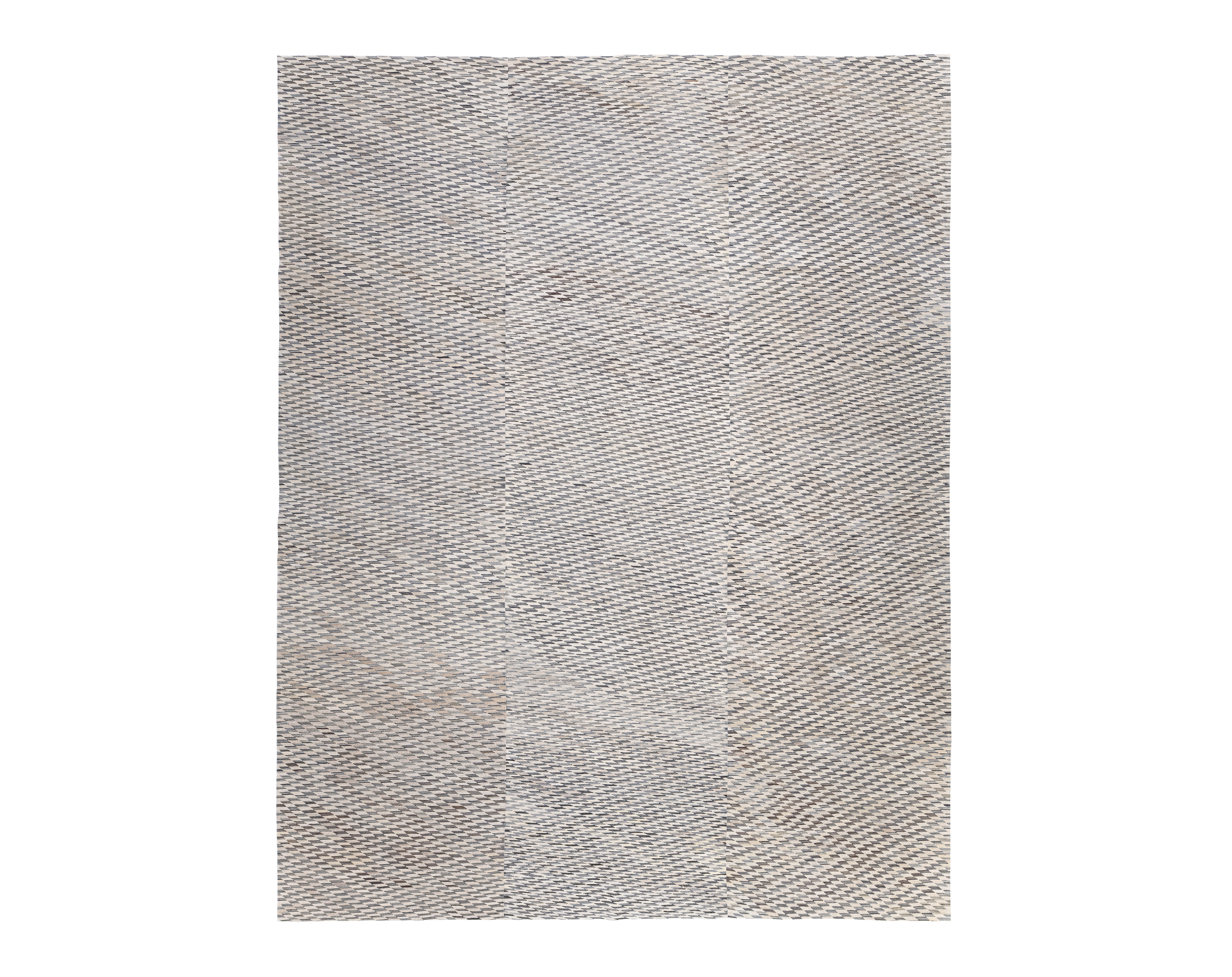 Shiraz Flatweave Neutral handmade wool, custom beige grey flatweave, Nasiri artisanal Shiraz flatweave
