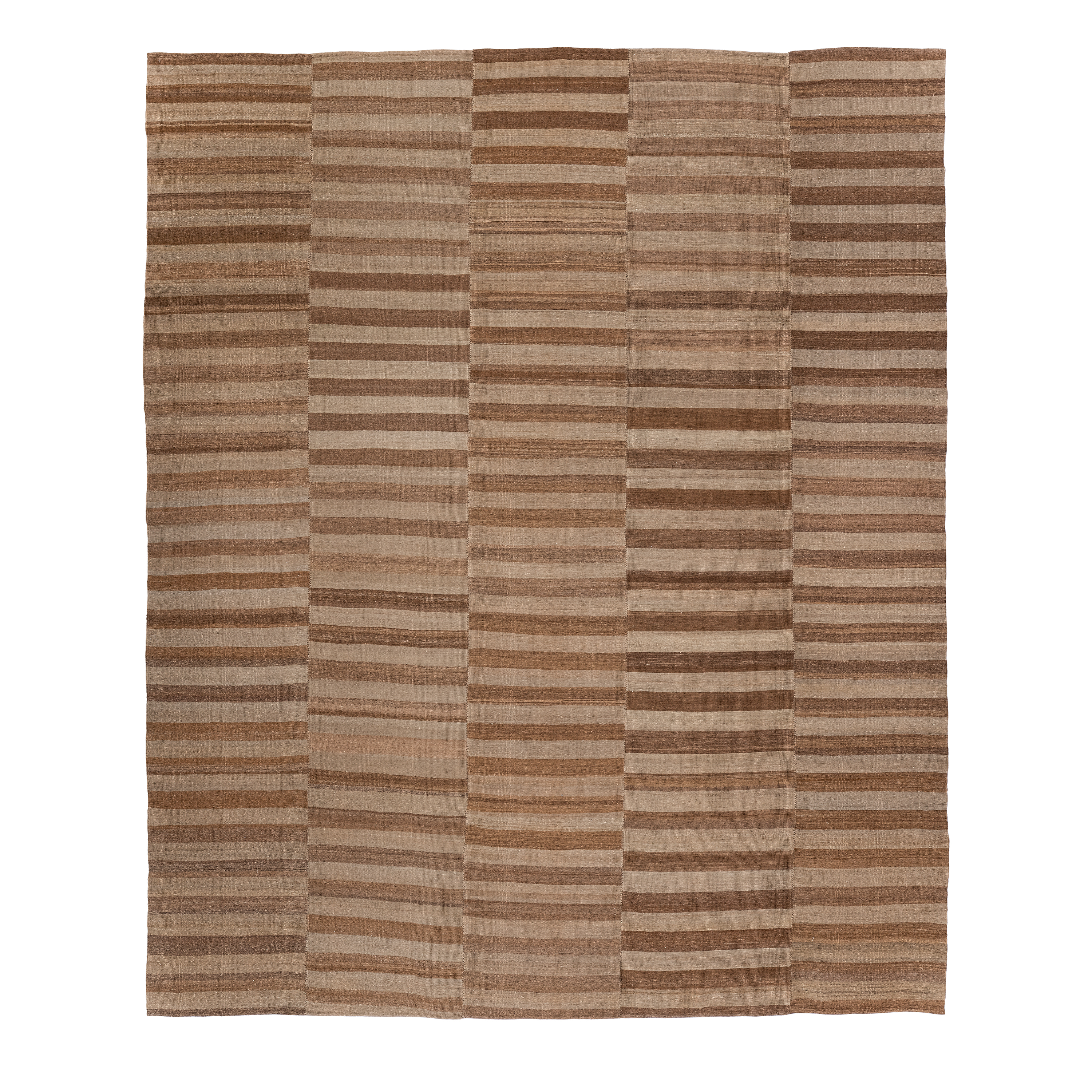 Shiraz Flatweave Sand handmade wool, custom striped flatweave sand, Nasiri artisanal sand wool flatweave
