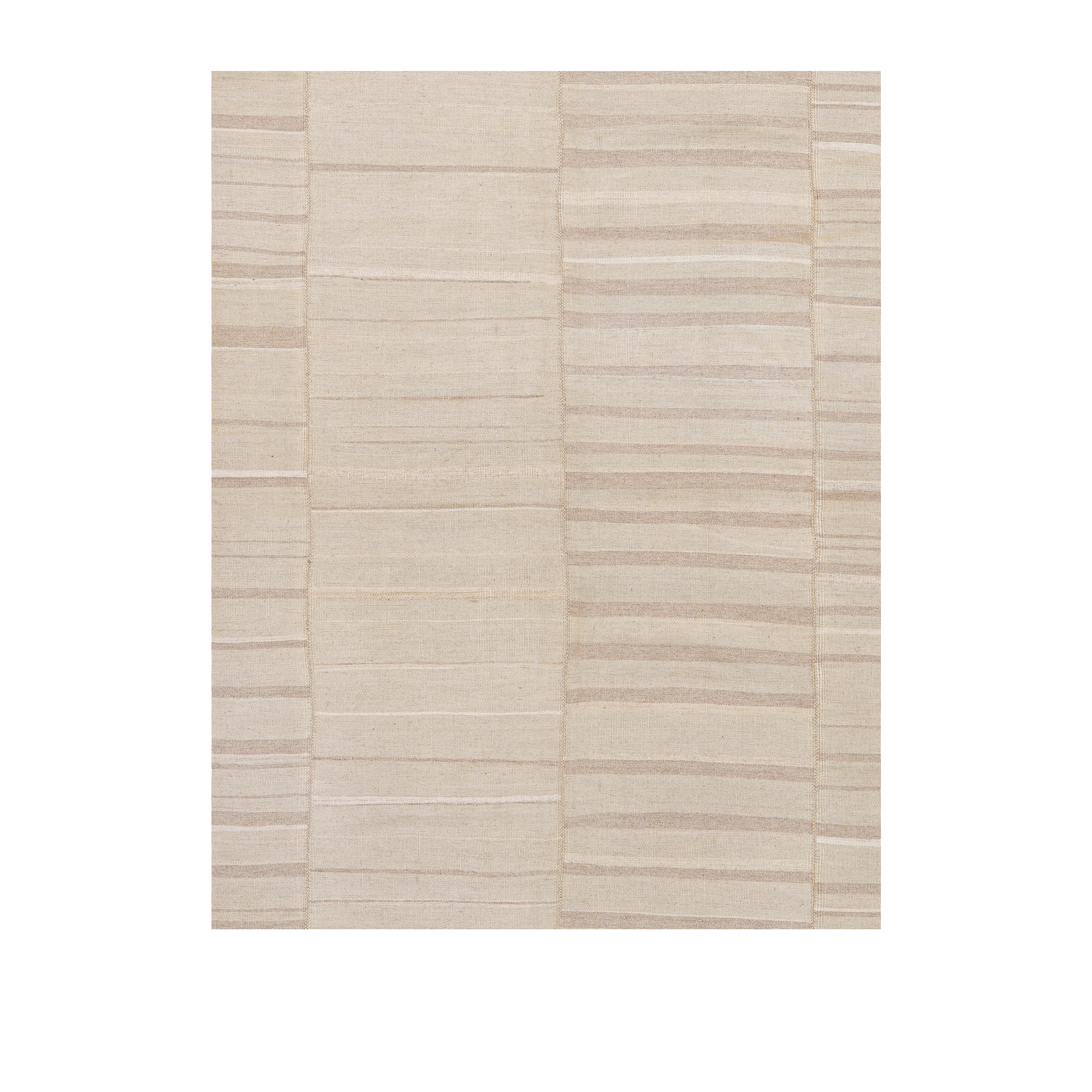 Shiraz Flatweave Ivory handmade wool, custom ivory striped flatweave, Nasiri artisanal ivory flatweave