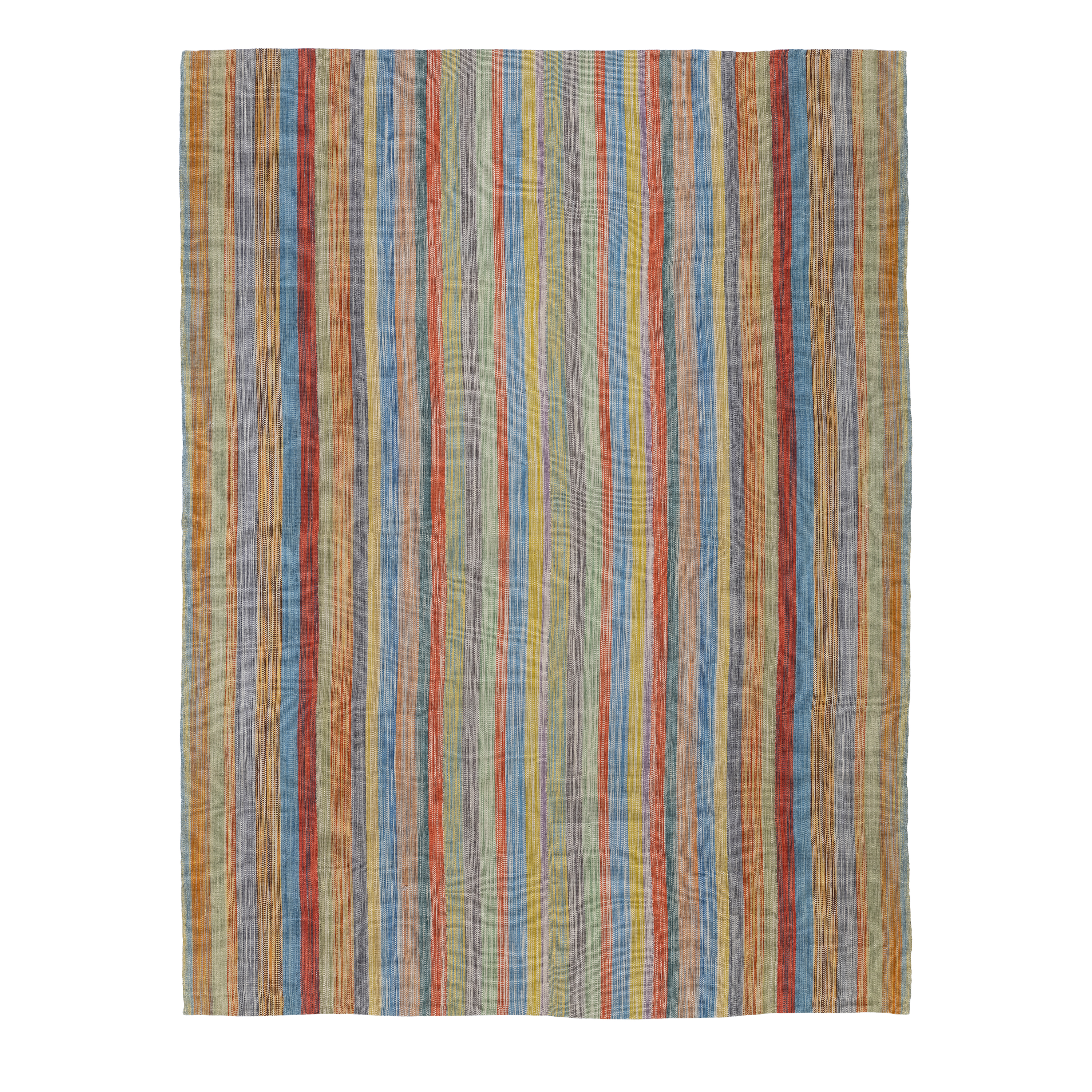 Pelas Flatweave Multicolor handmade wool, custom striped multicolor flatweave, Nasiri artisanal multicolor flatweave
