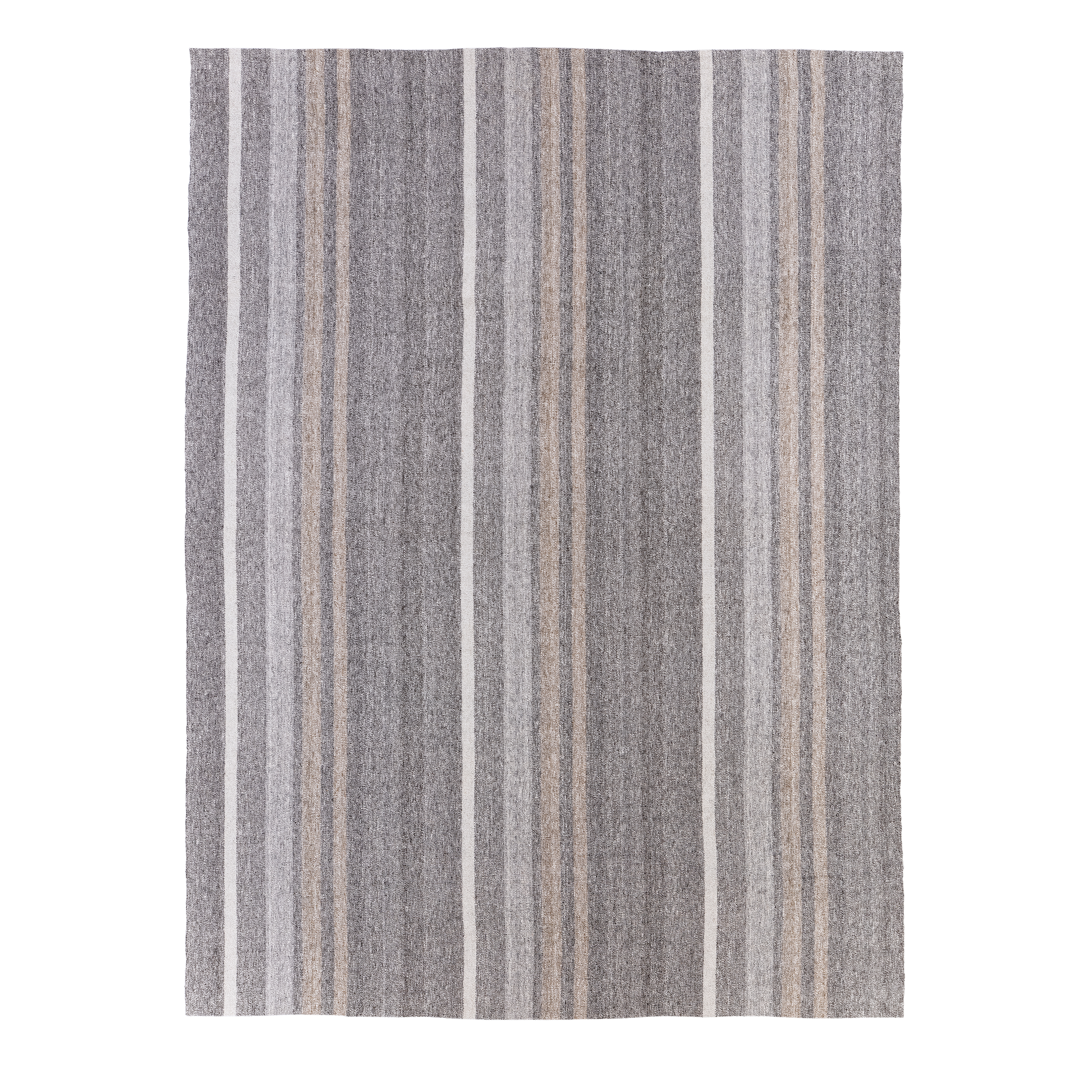 Pelas Flatweave Grey Striped handmade wool, custom grey striped flatweave, Nasiri artisanal grey flatweave design