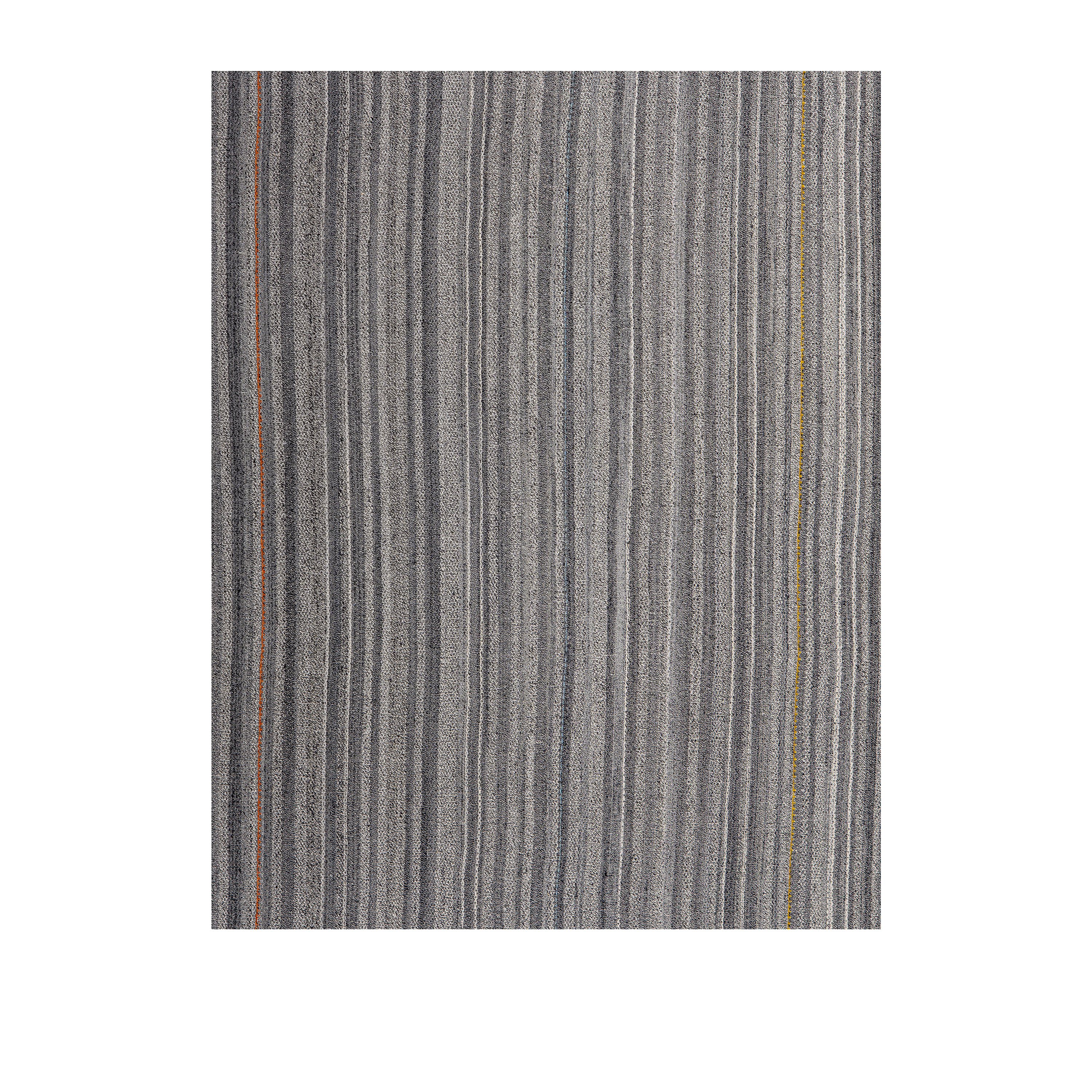 Damavand Flatweave Grey Stripes handmade wool, custom striped flatweave grey rust gold, Nasiri artisanal Damavand flatweave