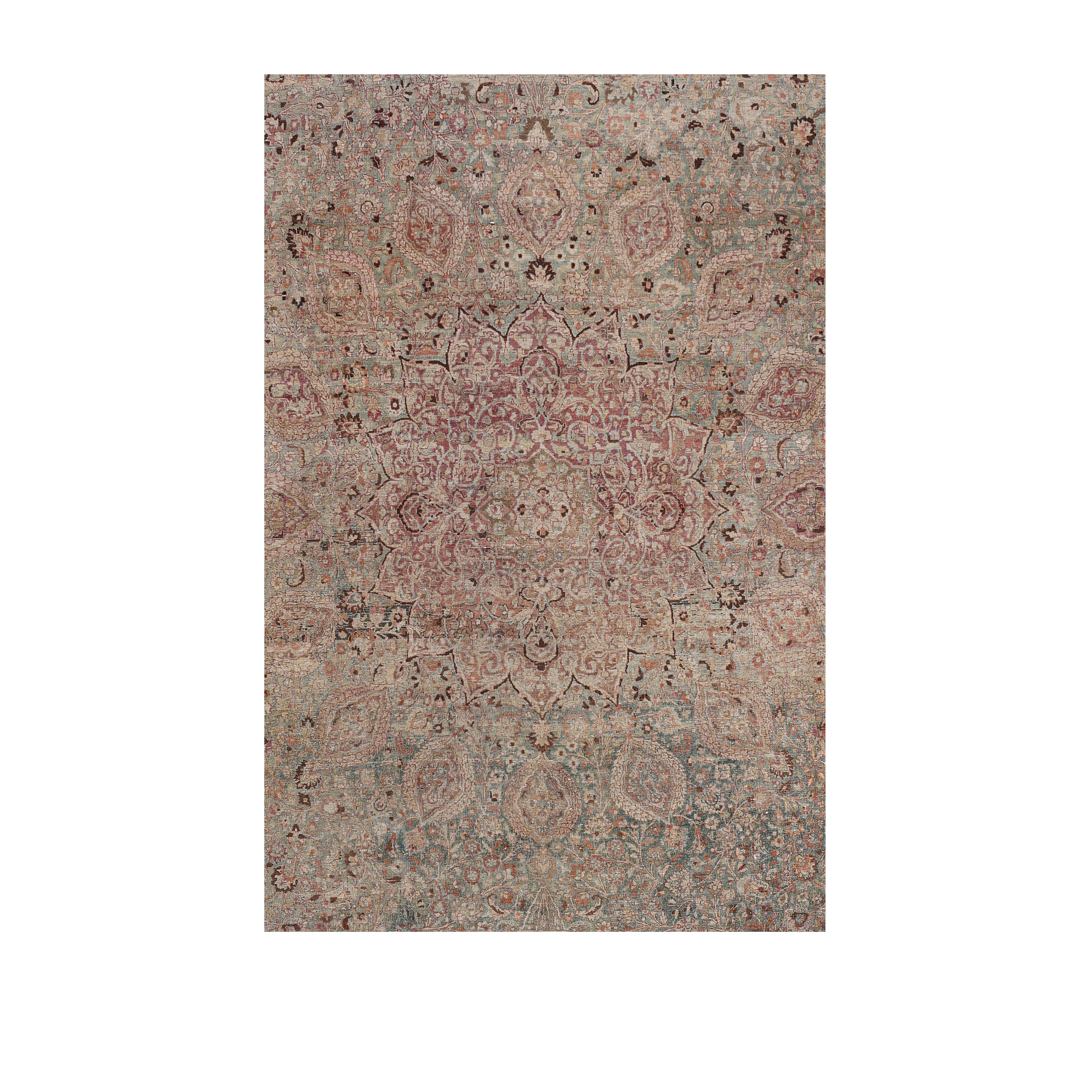 Antique Mashhad Persian rug, handwoven Persian Mashhad carpet, custom antique-inspired rug by Nasiri, luxury Mashhad wool rug