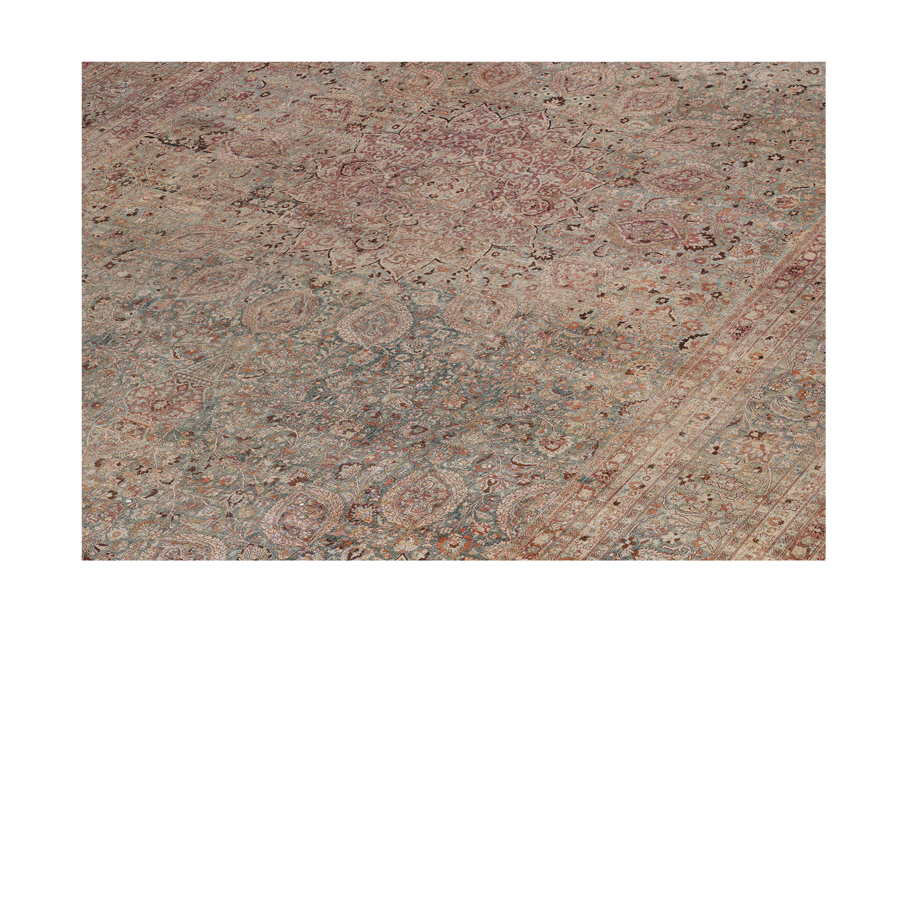 Antique Mashhad Persian rug, handwoven Persian Mashhad carpet, custom antique-inspired rug by Nasiri, luxury Mashhad wool rug