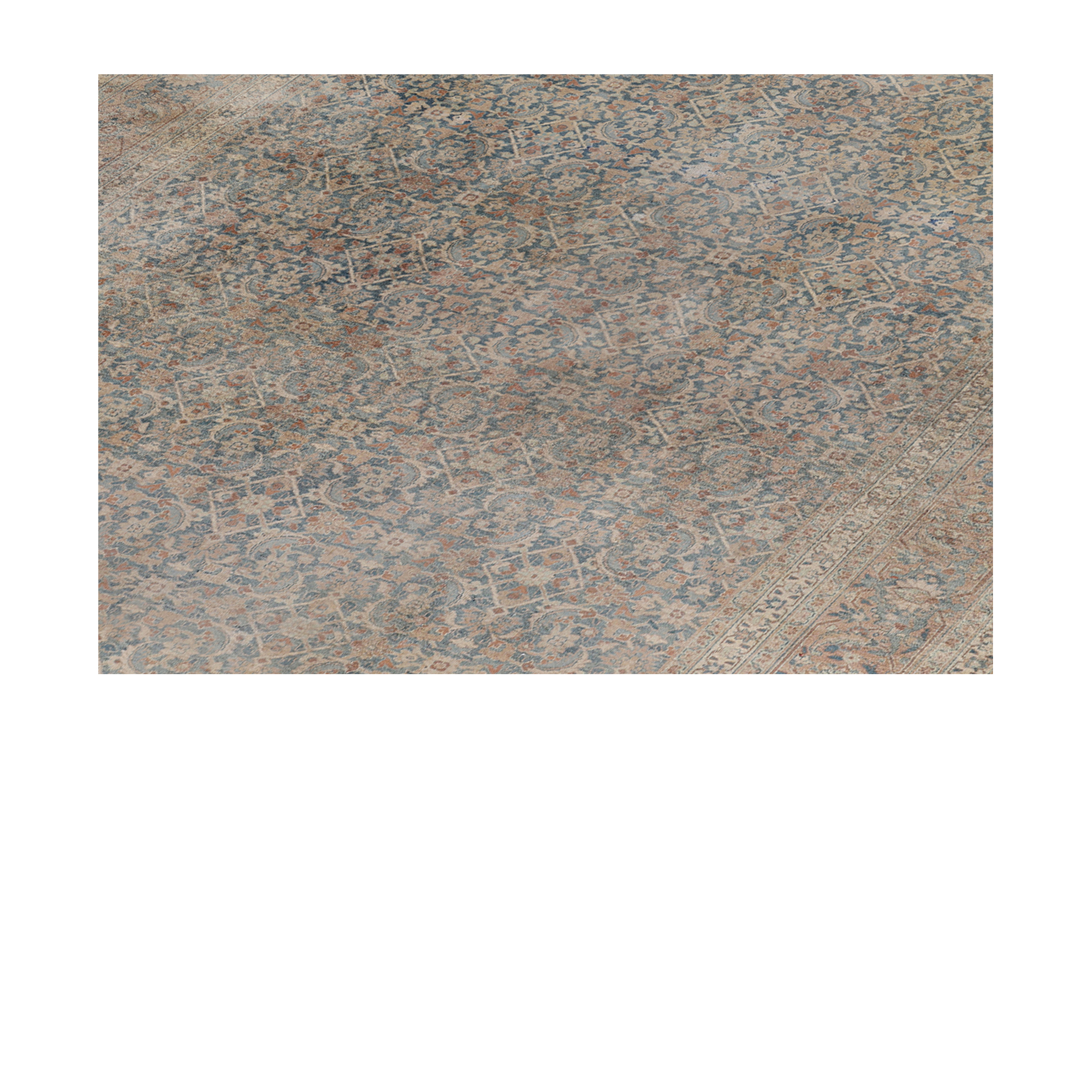 Antique Tabriz Persian rug, handwoven antique Tabriz carpet, custom antique-inspired Persian rug by Nasiri, luxury Tabriz wool rug