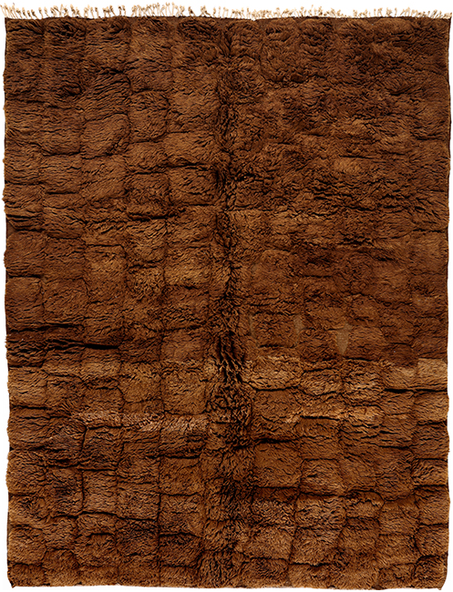 Classic Moroccan brown rug with tonal grid pattern, handmade Moroccan wool carpet, luxury brown Moroccan rug by Nasiri