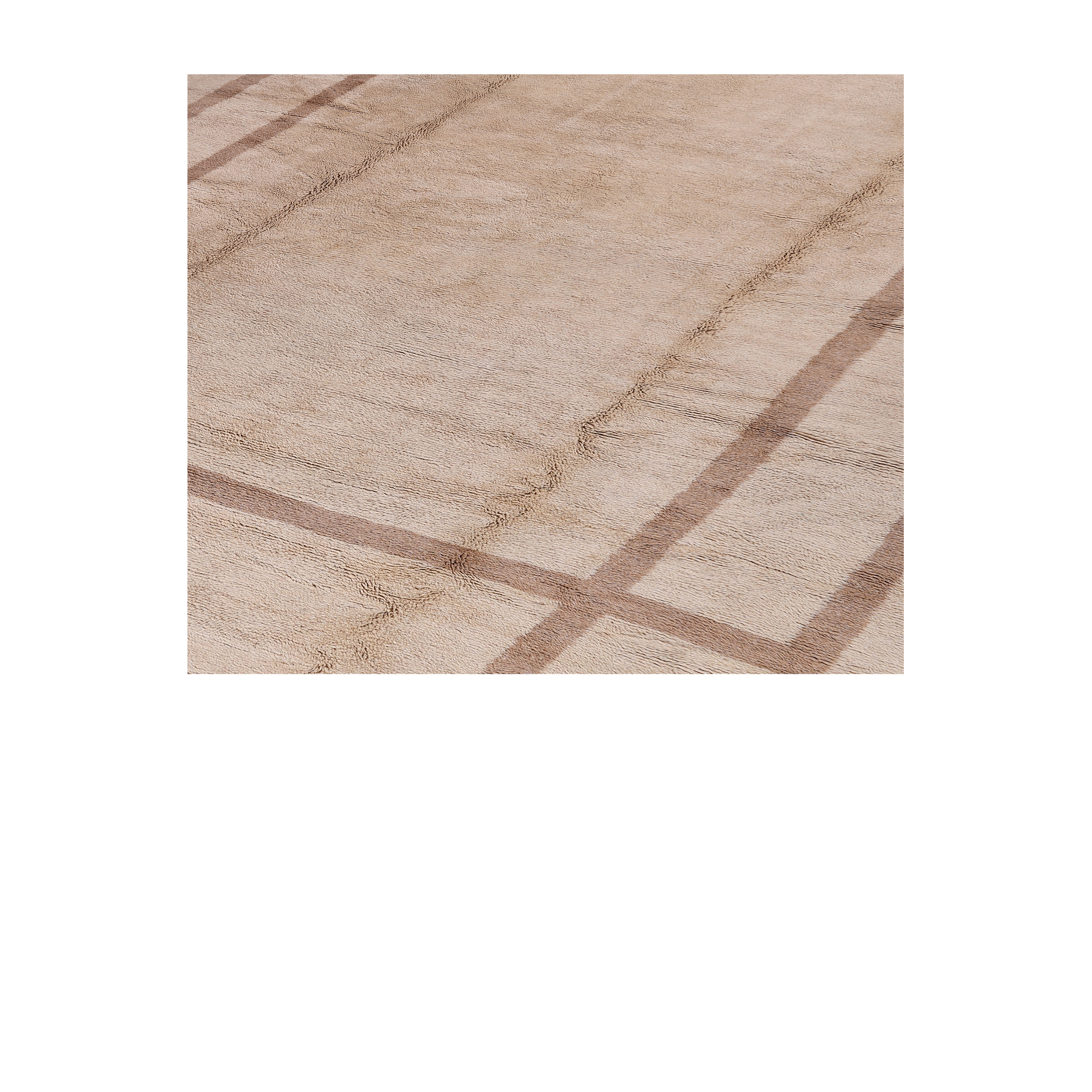 Sand Moroccan rug with geometric rectangular design, handmade Moroccan wool rug in sand tones, luxury Moroccan minimalist rug by Nasiri