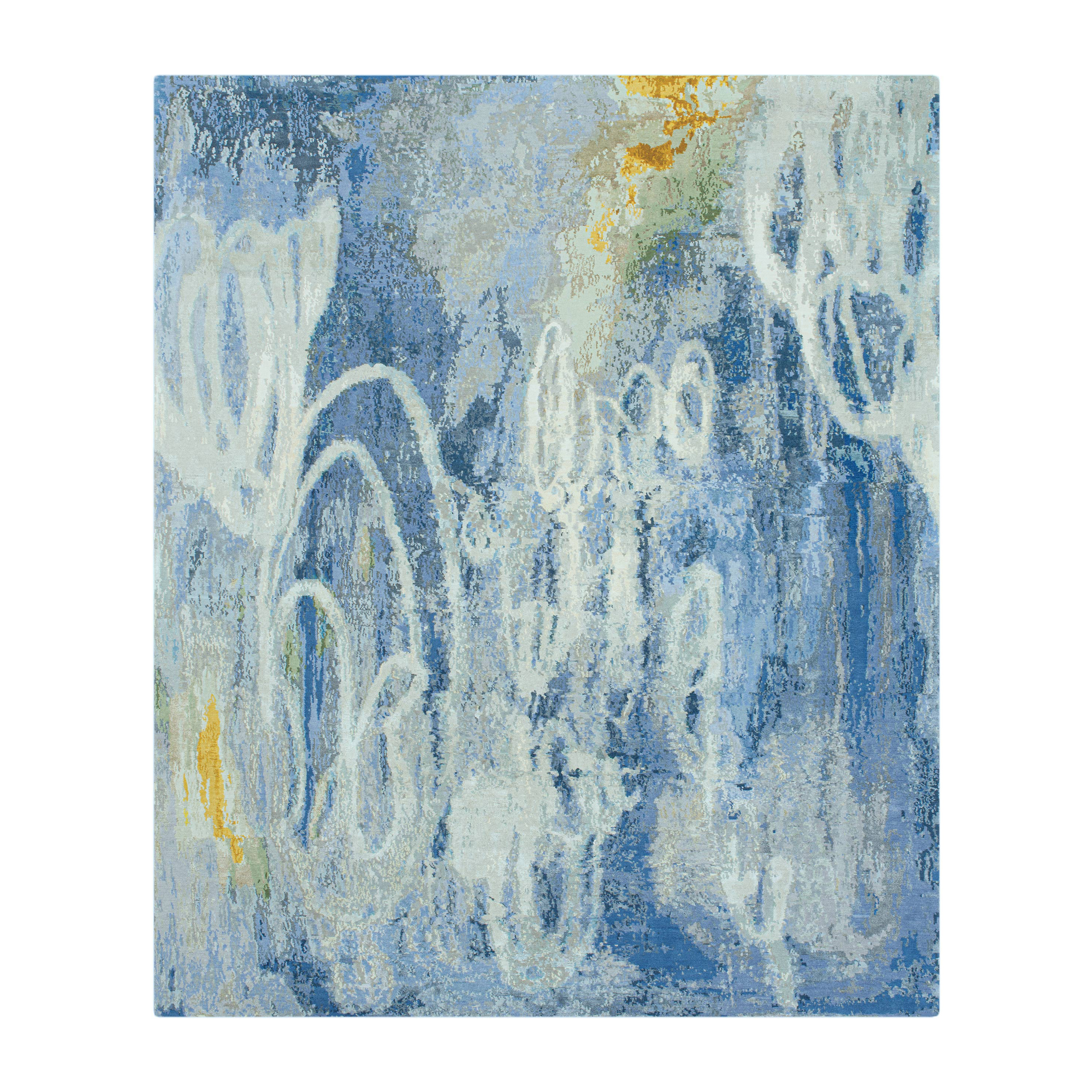 Custom Lilly rug designed by Sara featuring organic forms and painterly texture