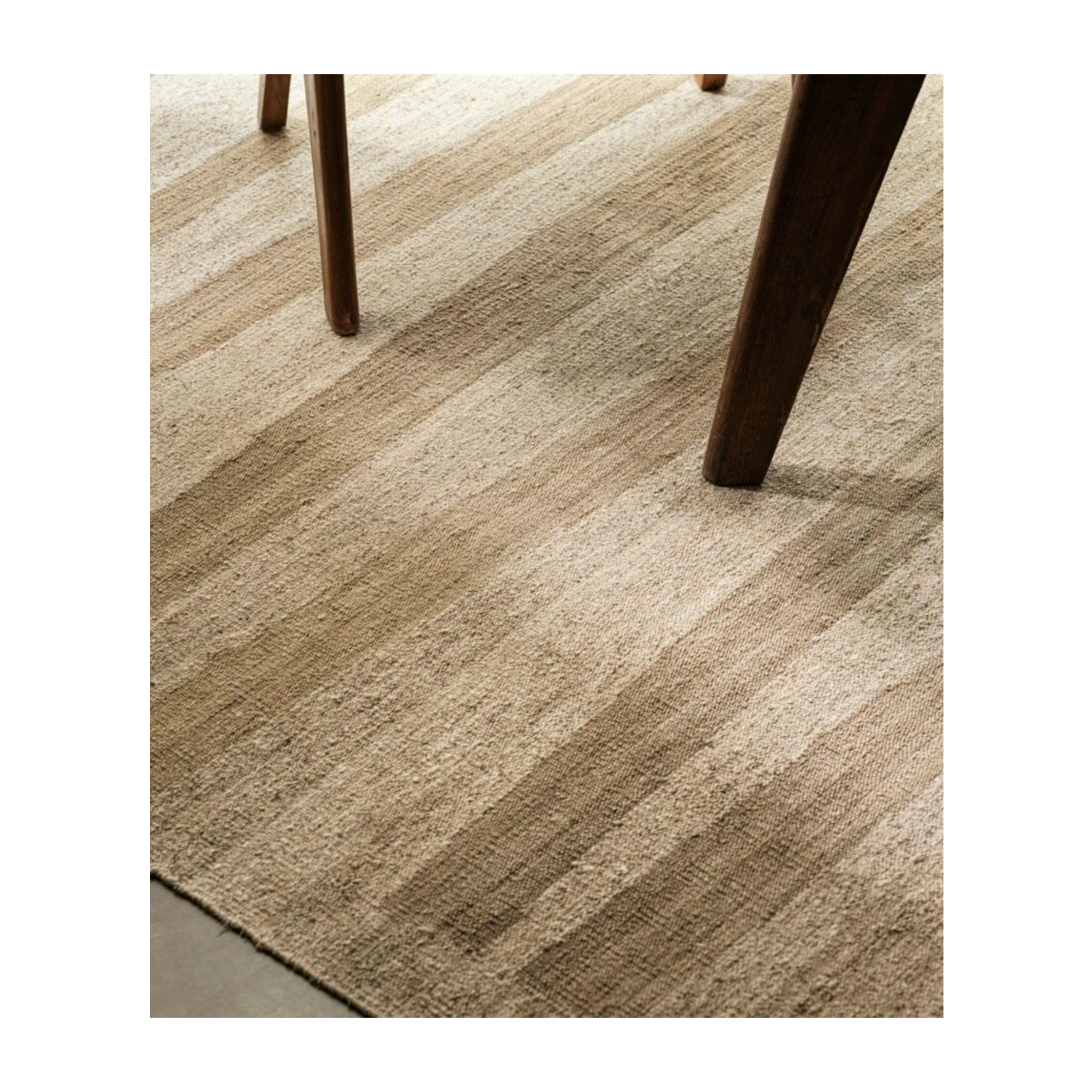 Custom Nettle Cactus Stripe rug by Nasiricarpets handwoven from un-dyed natural fibers