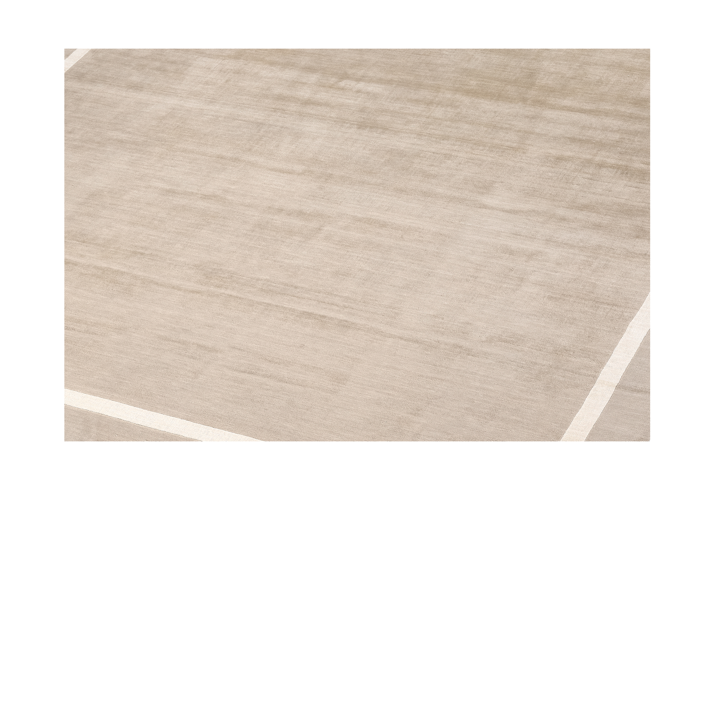 Linea modern rug in sand and ivory tones, minimalist handmade rug with clean border design, luxury modern wool and silk rug by nasiricarpets