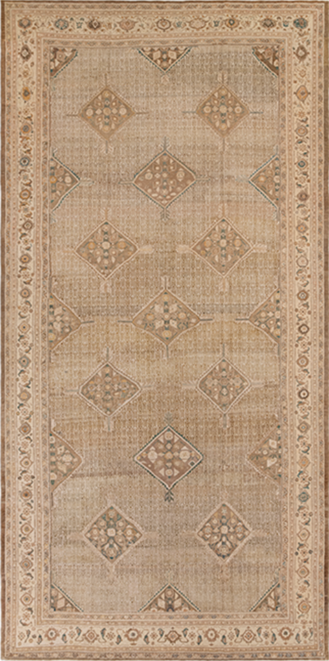 Serab traditional Persian rug in camel and neutral tones, custom hand-knotted wool carpet by nasiricarpets