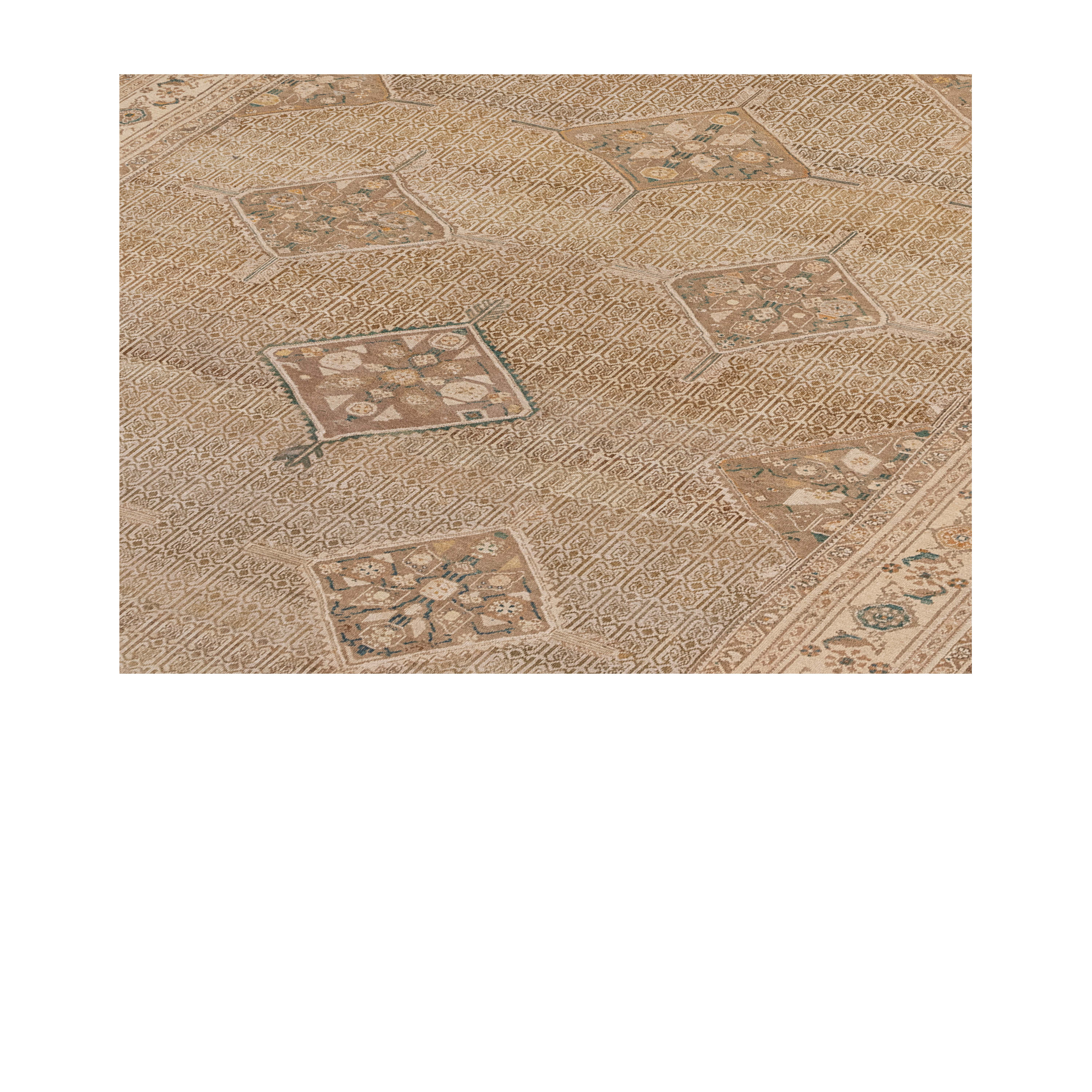Serab traditional Persian rug in camel and neutral tones, custom hand-knotted wool carpet by nasiricarpets