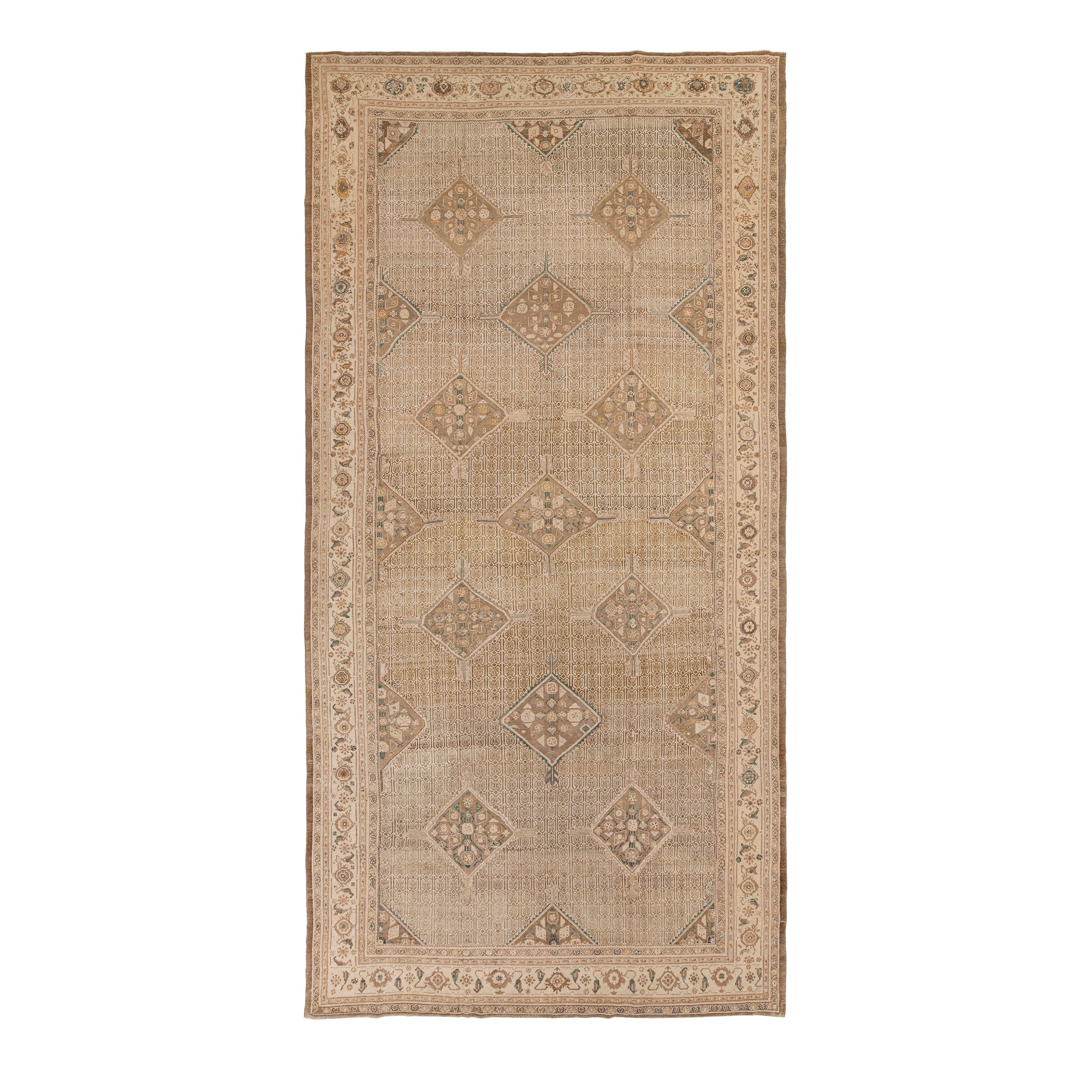 Serab traditional Persian rug in camel and neutral tones, custom hand-knotted wool carpet by nasiricarpets