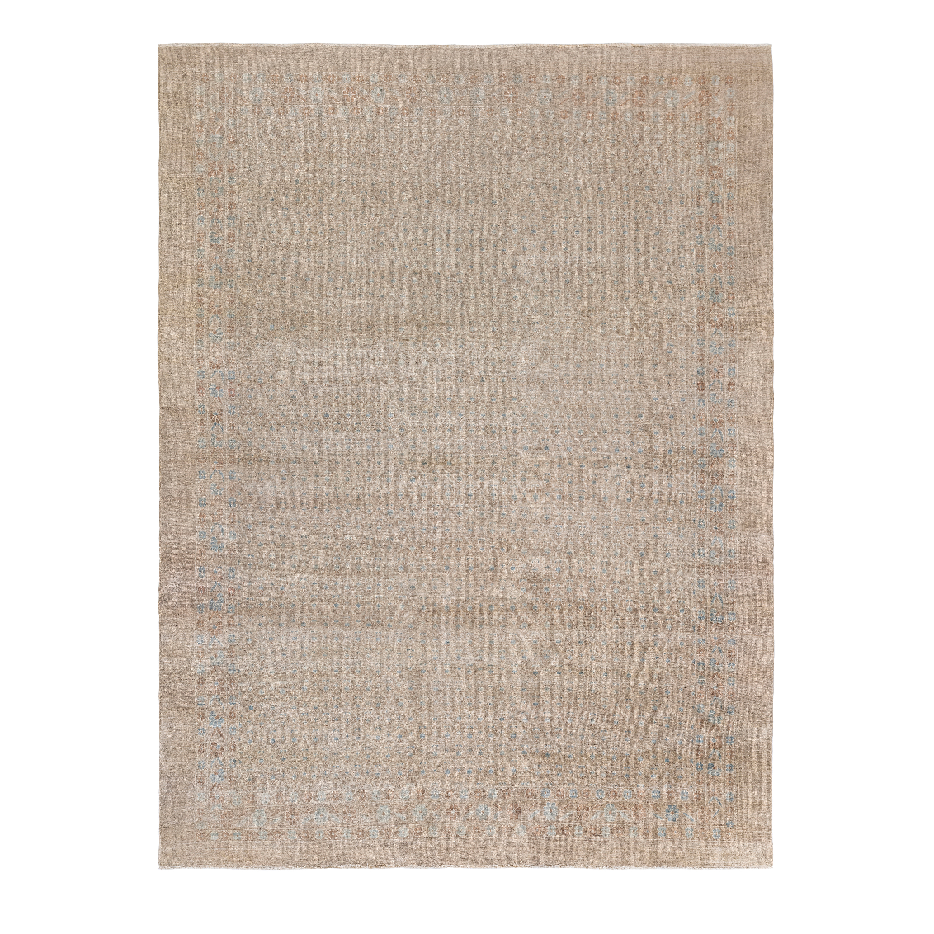 Serab traditional Persian rug in beige with soft geometric motifs, handwoven wool carpet by nasiricarpets
