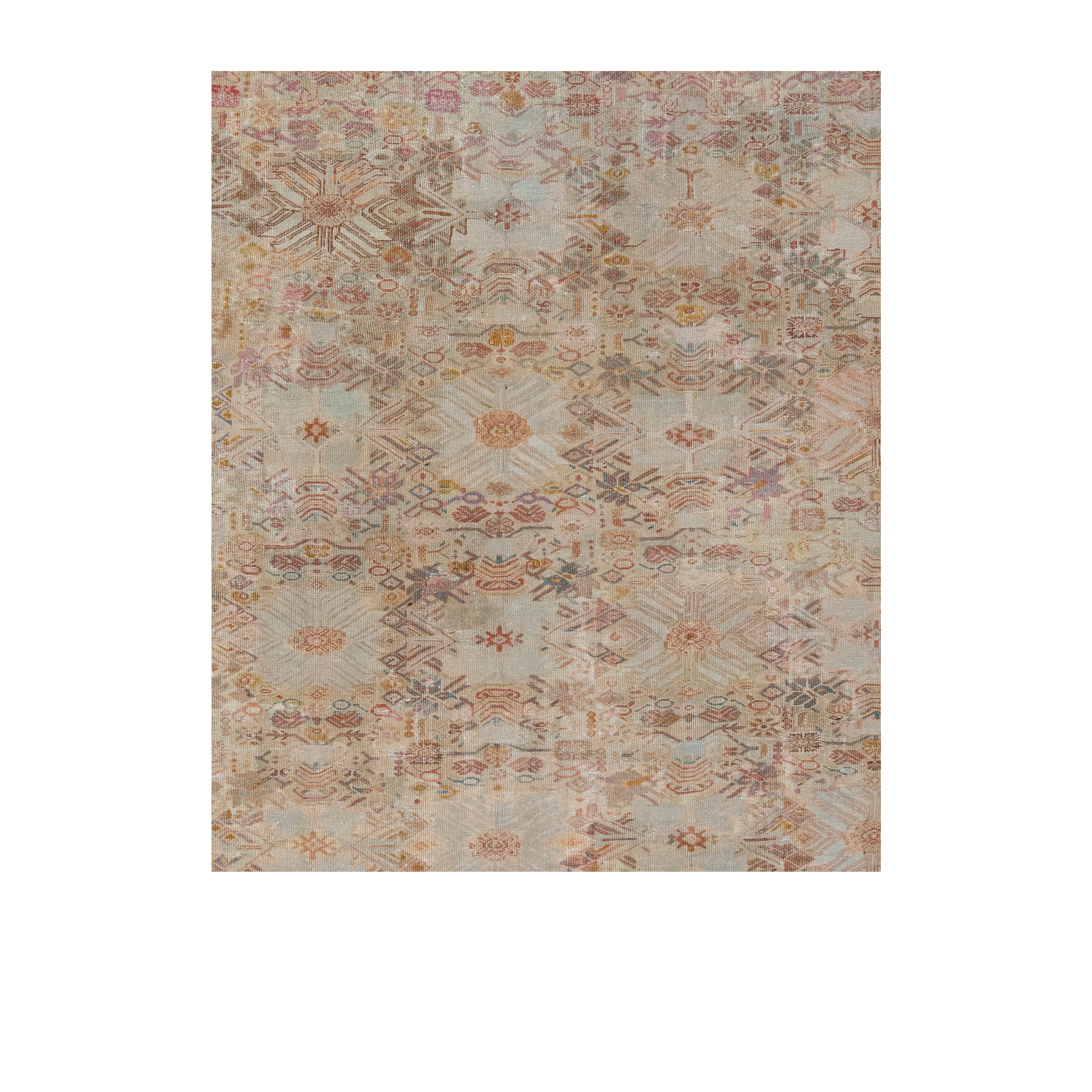 Sultanabad antique Persian rug in soft green tones, handwoven wool carpet with floral motifs by nasiricarpets