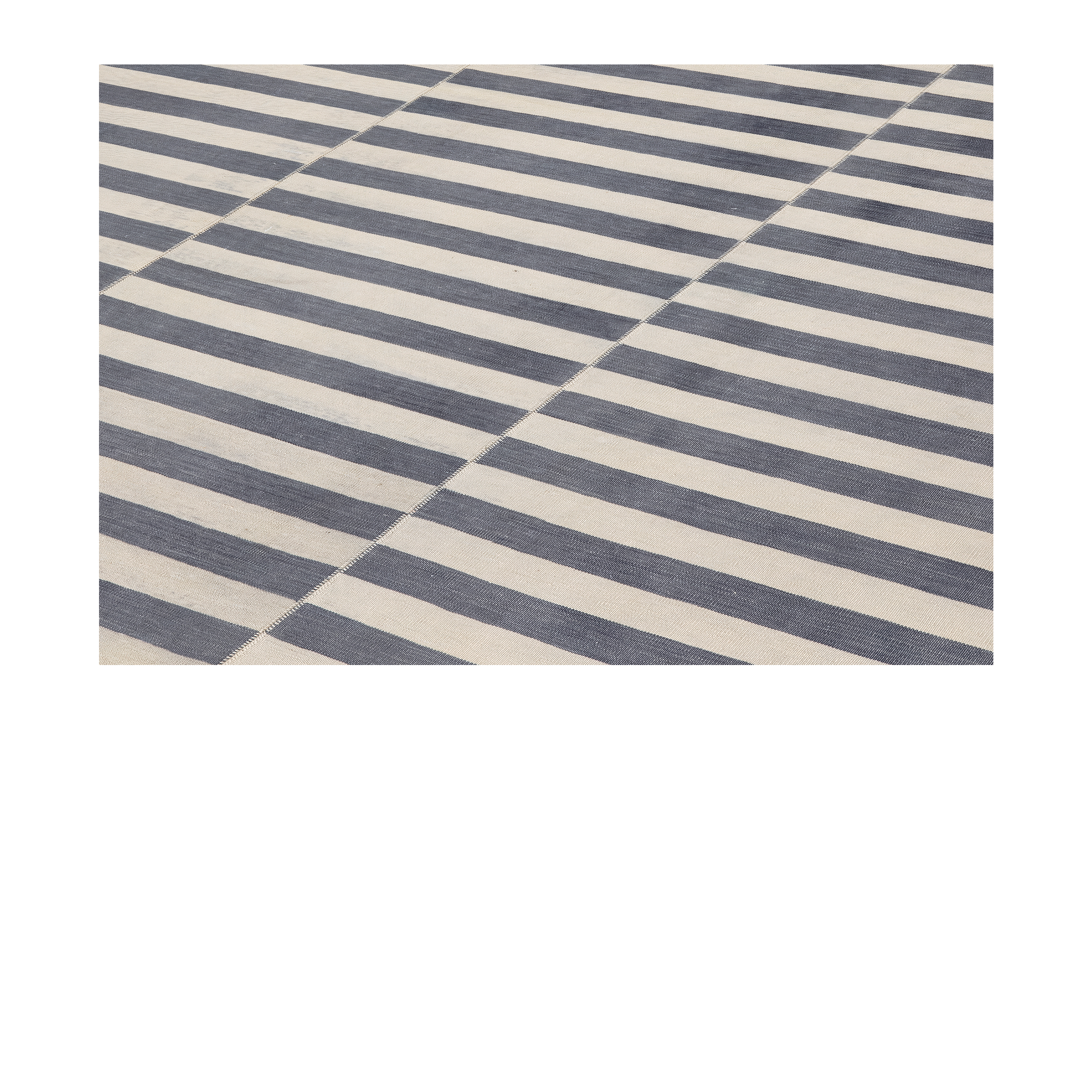 Mazandaran flatweave rug in black and white stripes, handmade wool rug from Iran by nasiricarpets