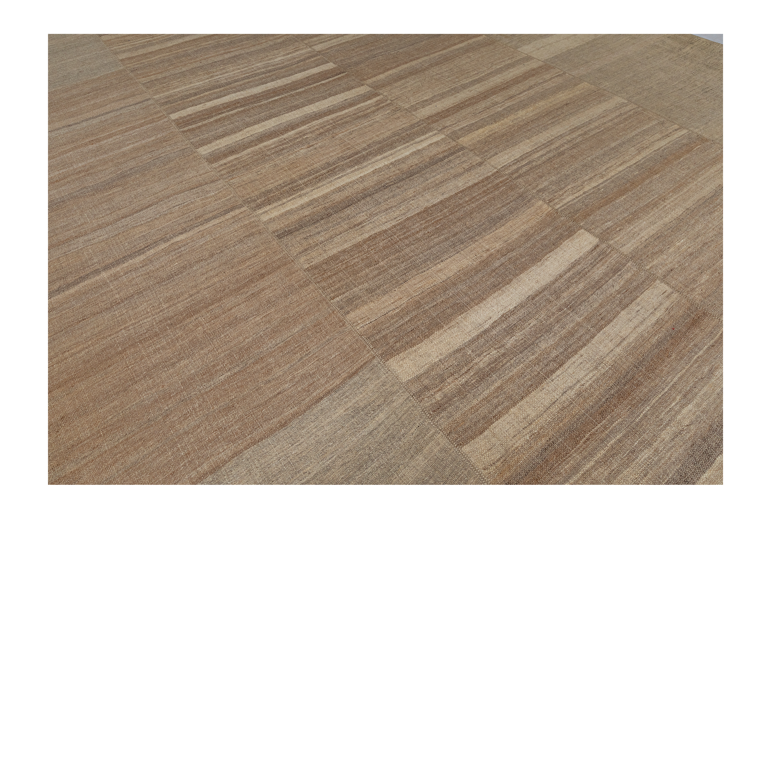 Mazandaran flatweave rug in natural tones, handwoven in Iran with a minimalist modern design