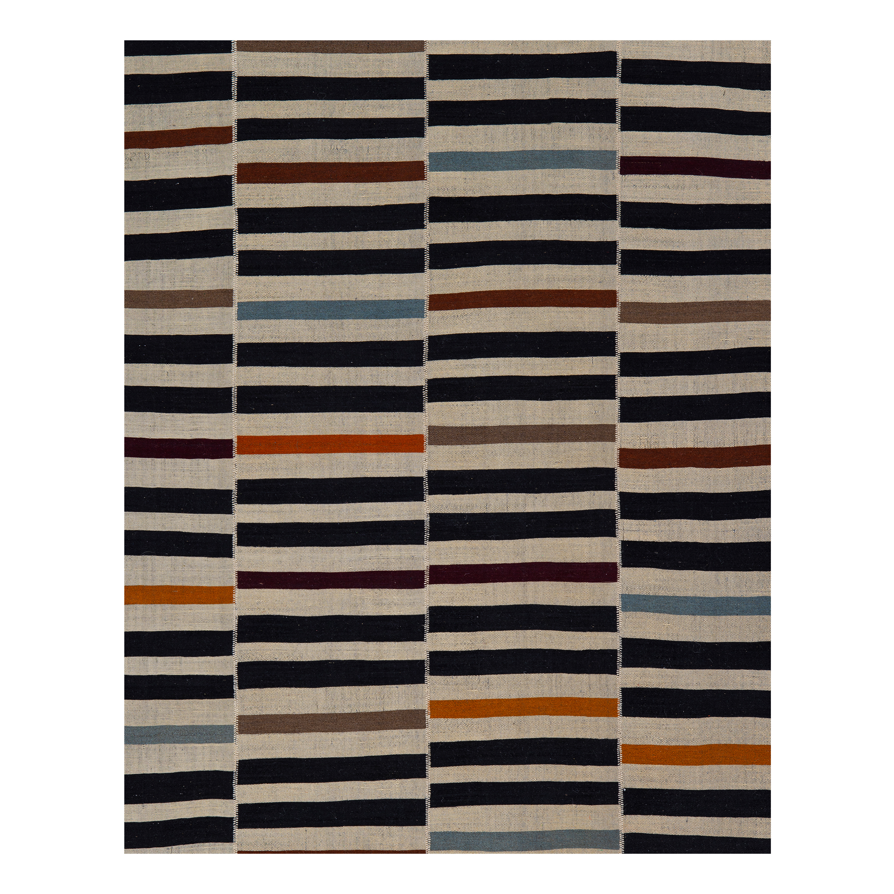Mazandaran flatweave rug in a multicolor design, handwoven in Iran with a modern flatweave construction