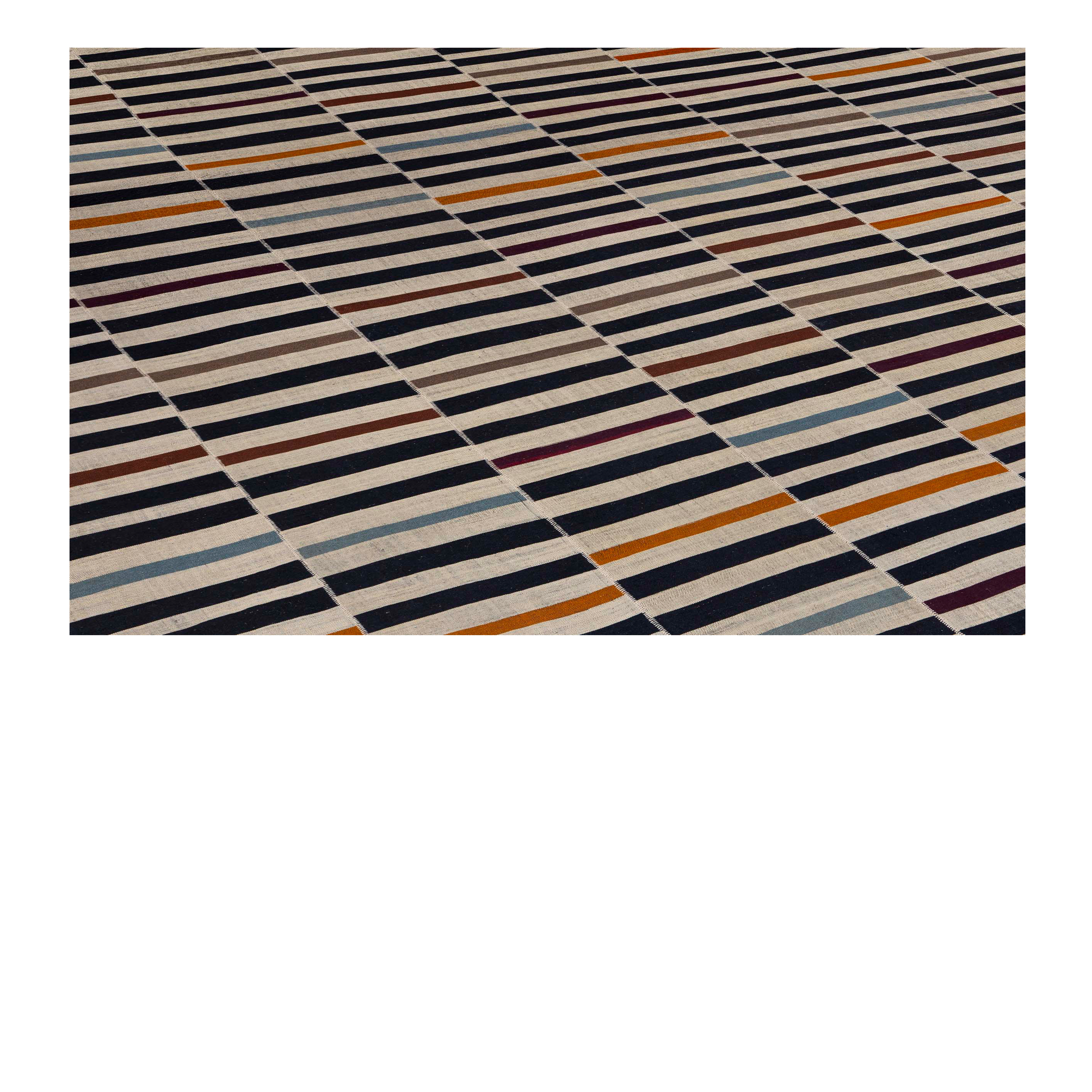 Mazandaran flatweave rug in a multicolor design, handwoven in Iran with a modern flatweave construction