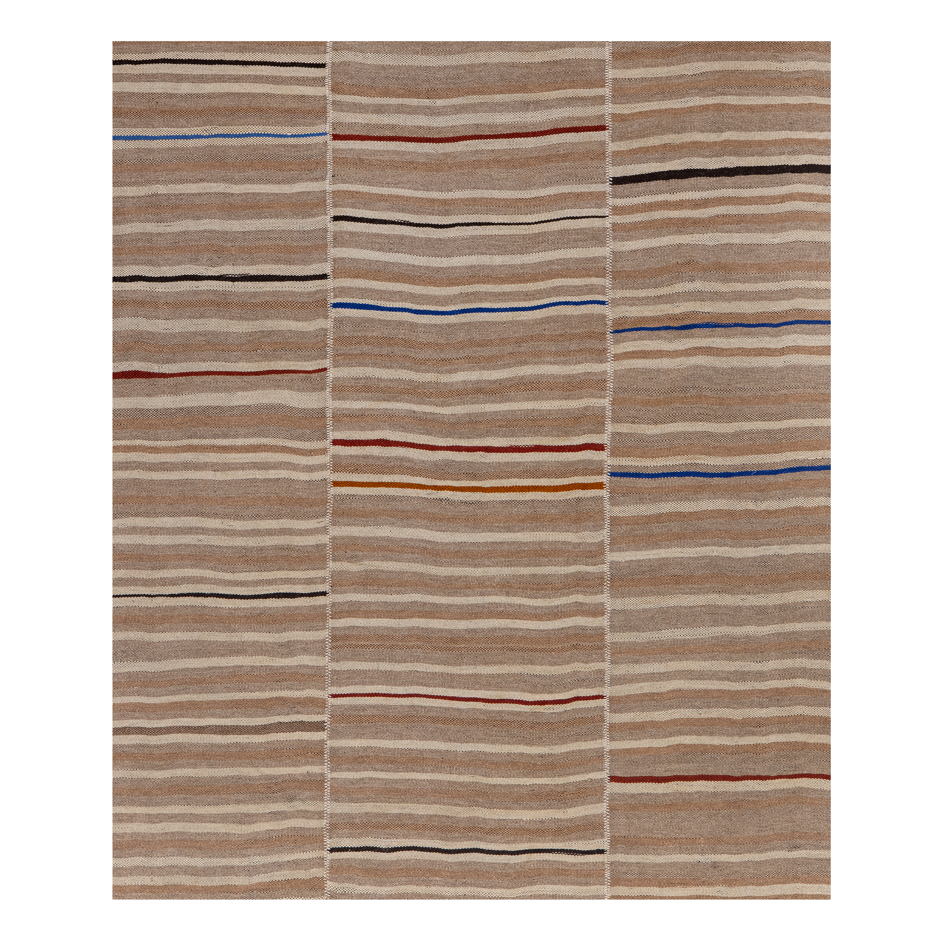 Mazandaran flatweave rug in natural color, handwoven in Iran with a minimalist flatweave design