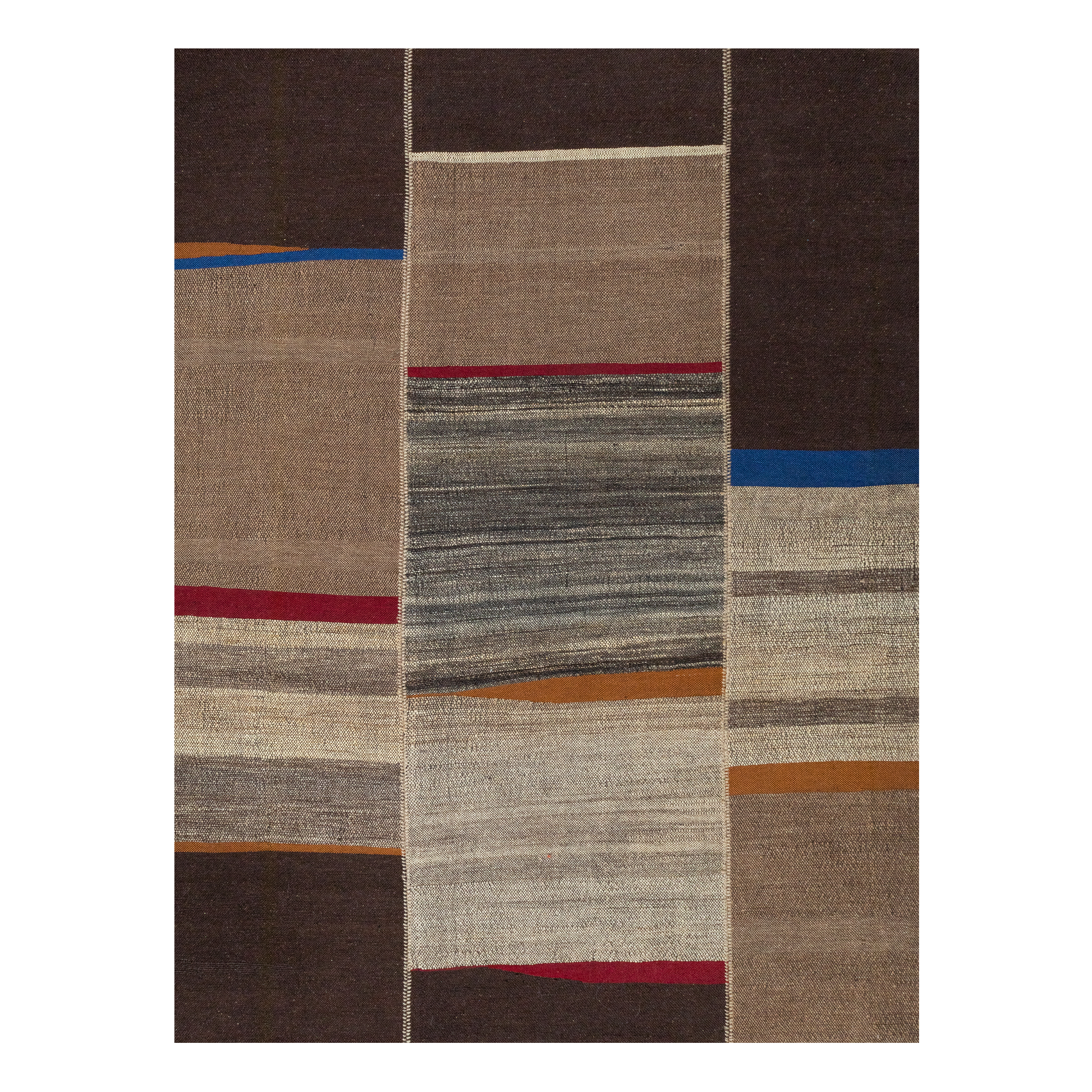 Mazandaran flatweave rug in a multicolor composition, handwoven in Iran with a contemporary flatweave design