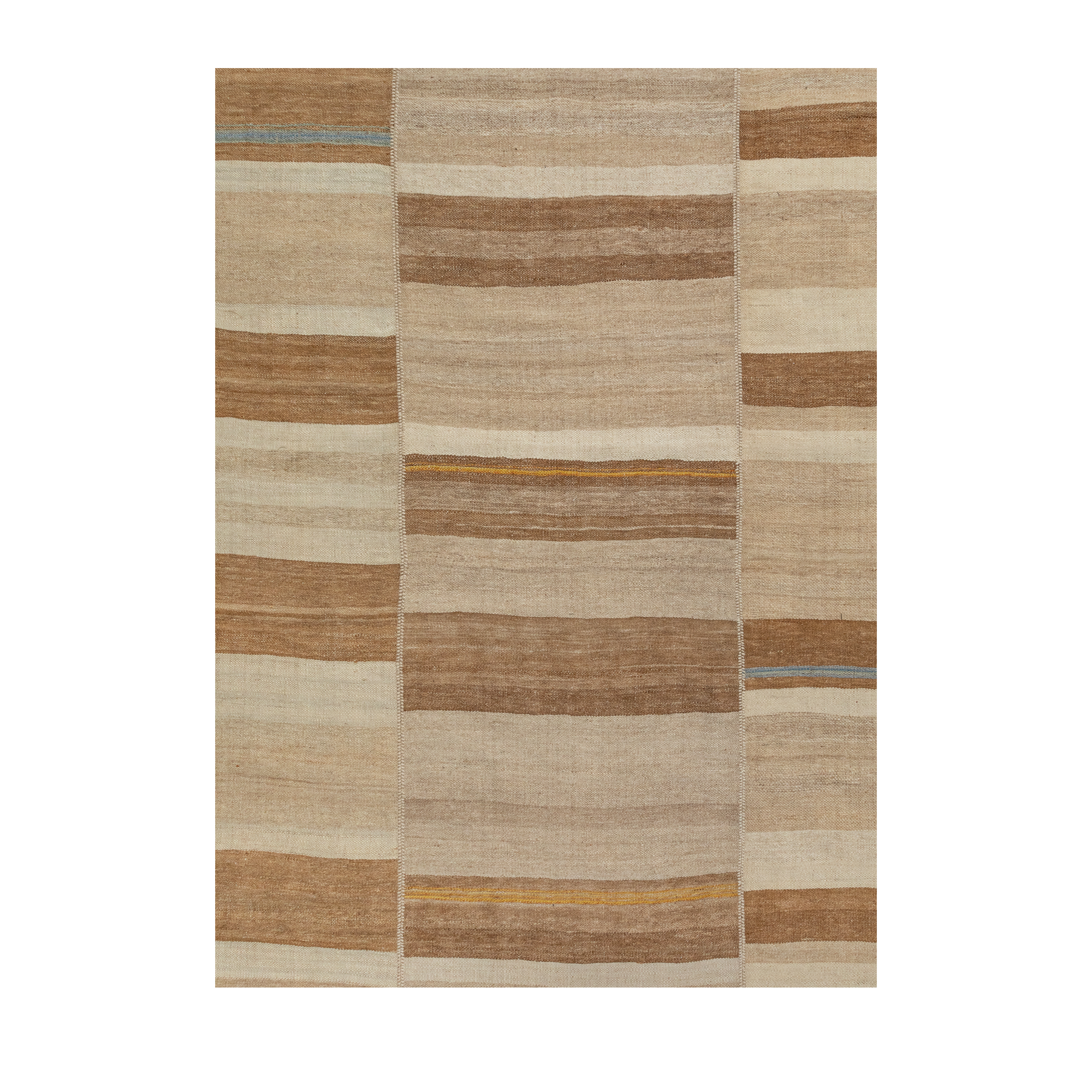 Mazandaran flatweave rug in natural color, handwoven in Iran with a classic flatweave design