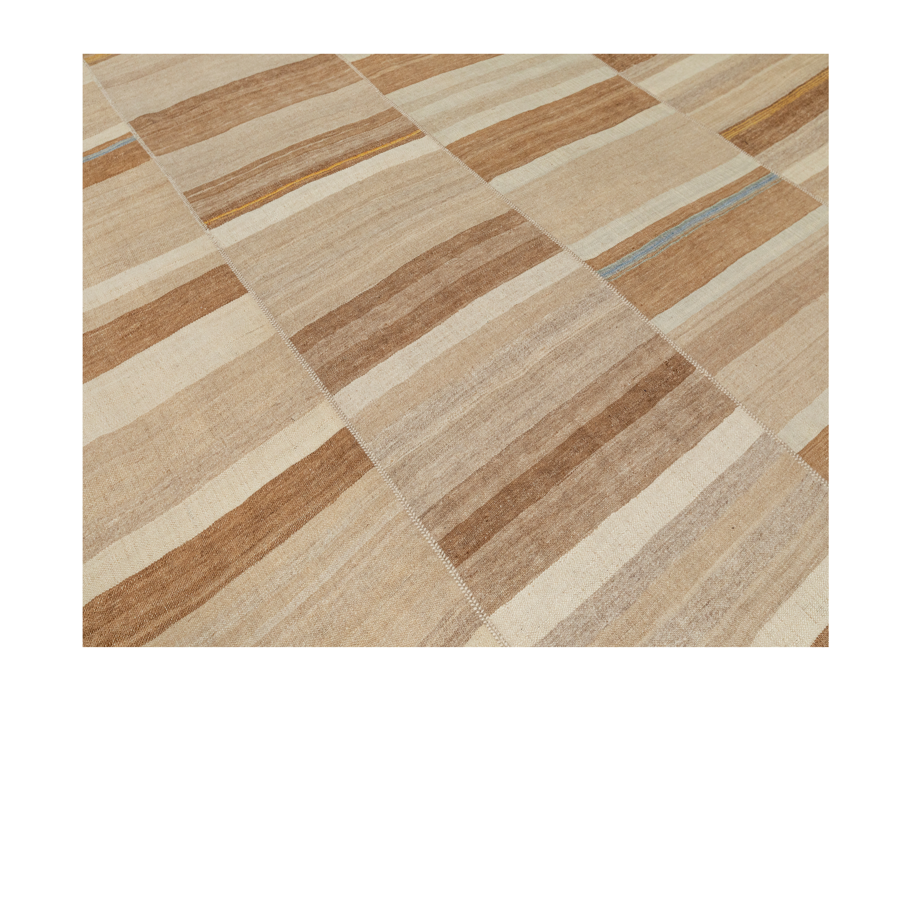 Mazandaran flatweave rug in natural color, handwoven in Iran with a classic flatweave design