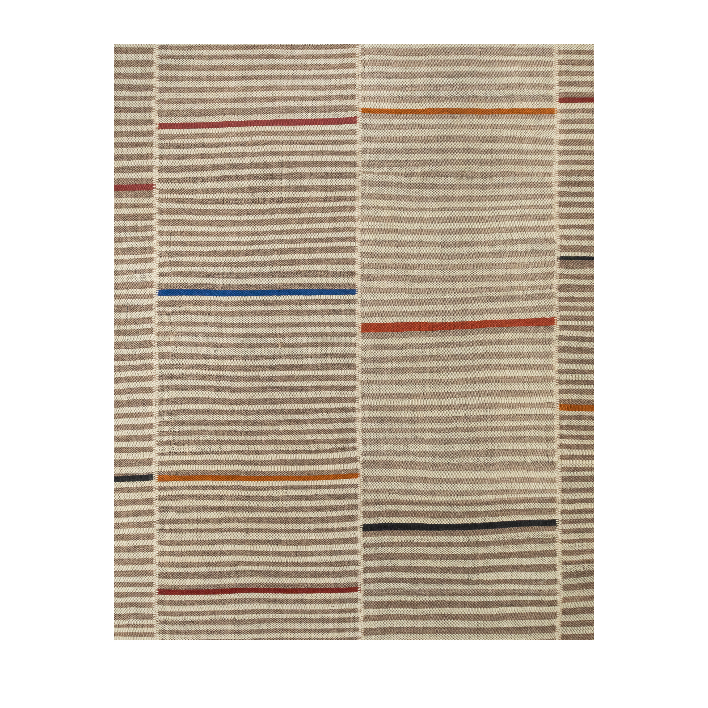Mazandaran flatweave rug in natural color, handwoven in Iran with a structured flatweave design