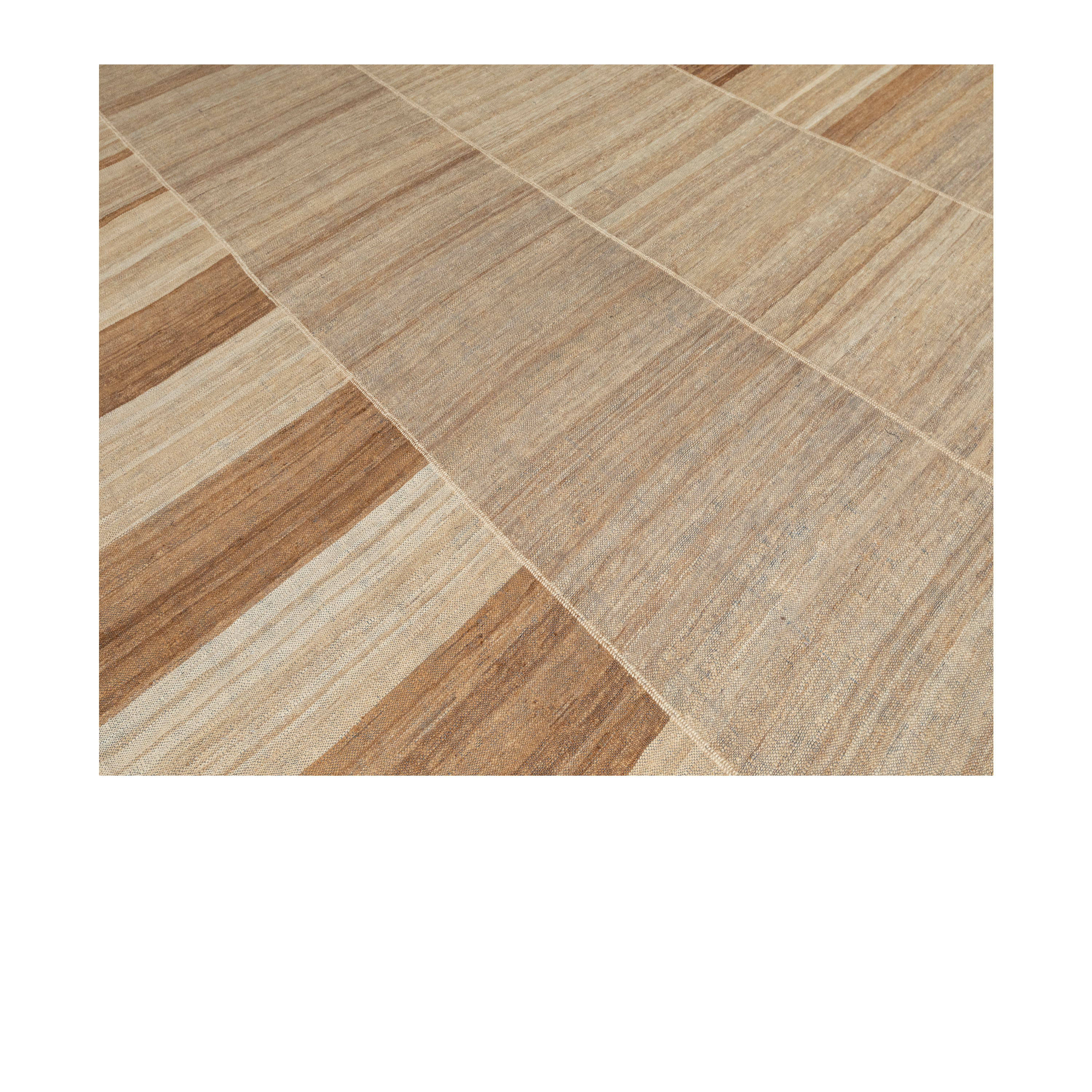 Mazandaran flatweave rug in natural color, handwoven in Iran with a balanced flatweave design