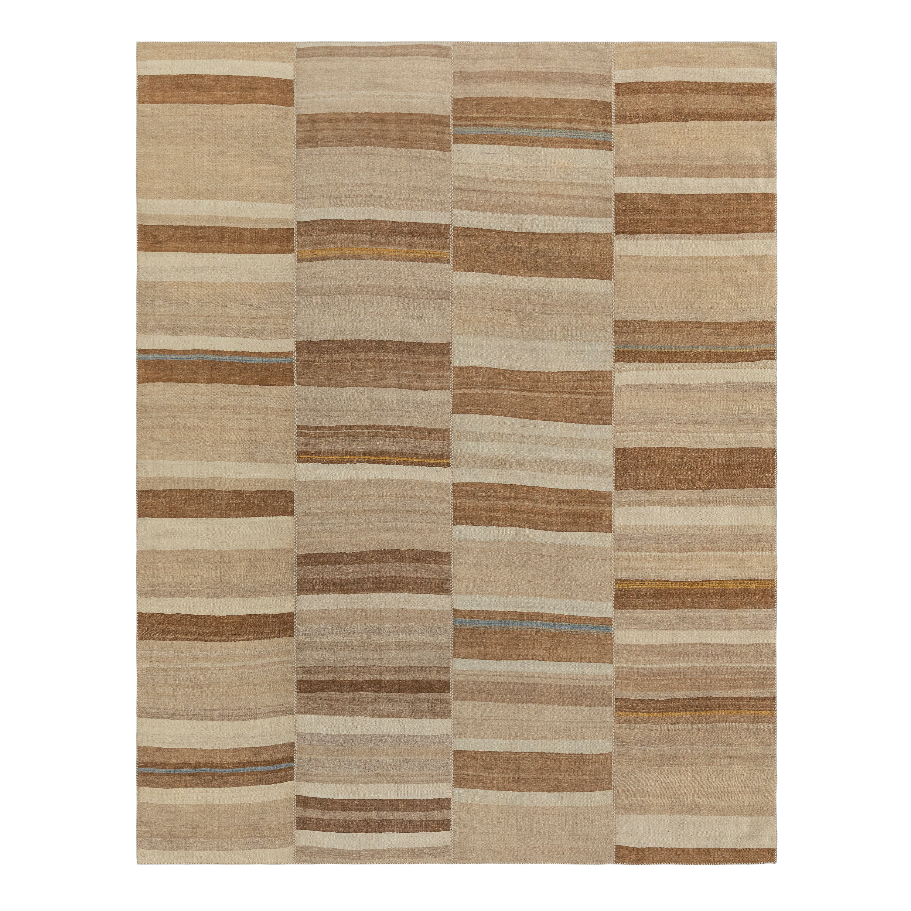 Mazandaran flatweave rug in natural color, handwoven in Iran with a classic flatweave design