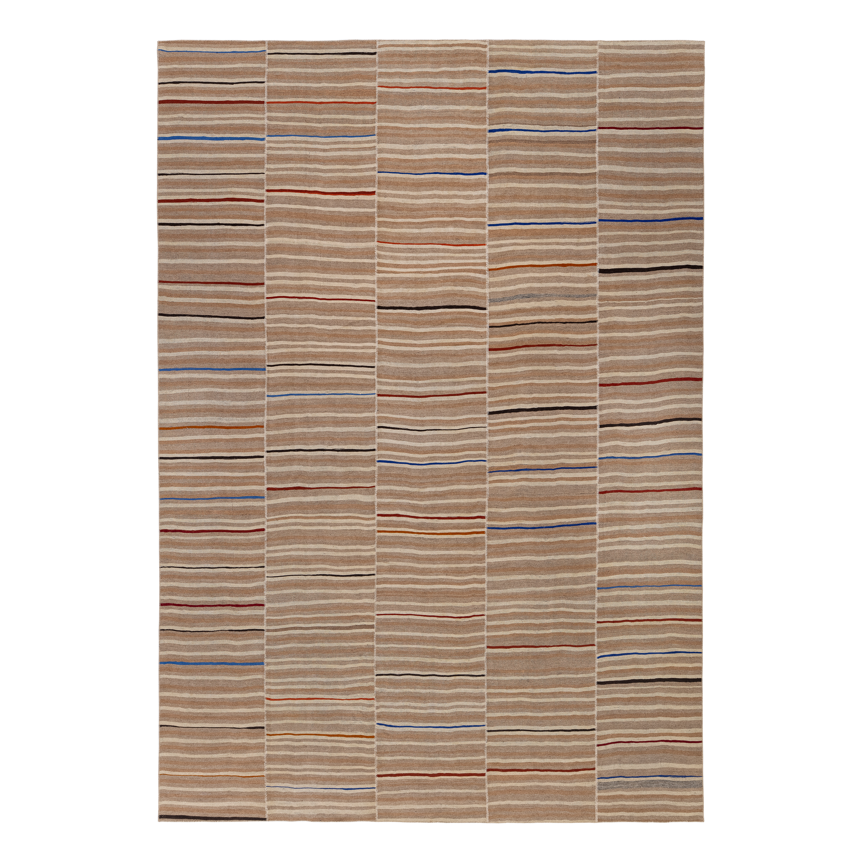 Mazandaran flatweave rug in natural color, handwoven in Iran with a minimalist flatweave design